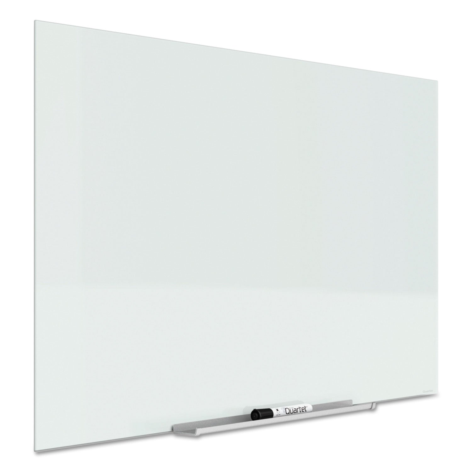 Quartet® InvisaMount Magnetic Glass Marker Board, 50" x 28", White Surface