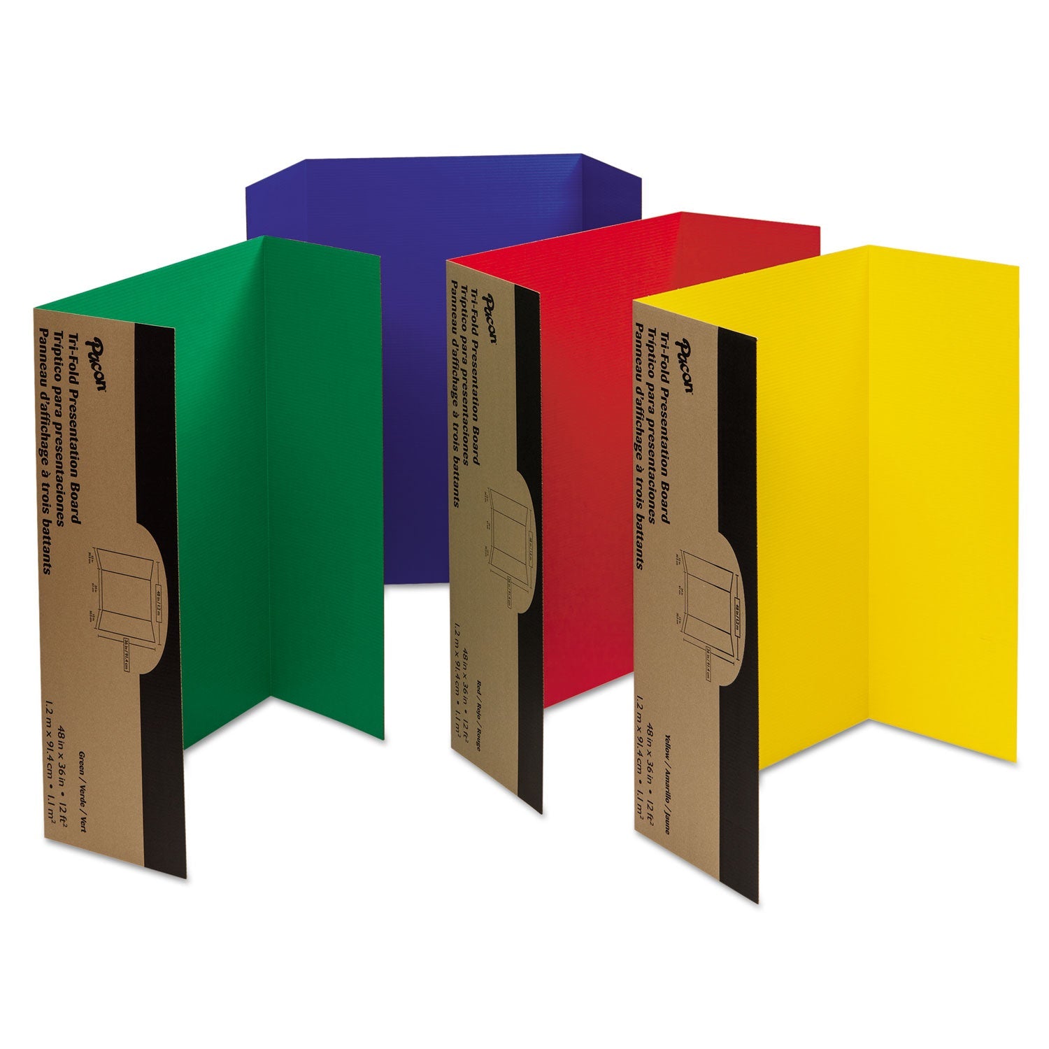 Pacon® Spotlight Corrugated Presentation Display Boards, 48 X 36, Blue, Green, Red, Yellow, 4/carton