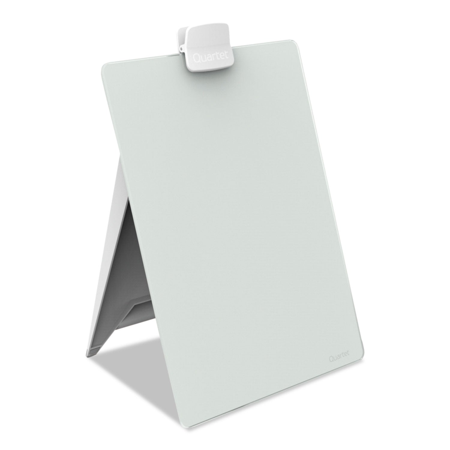Quartet® Glass Dry Erase Desktop Copy Holder, 20 Sheet Capacity, Glass/Plastic, White