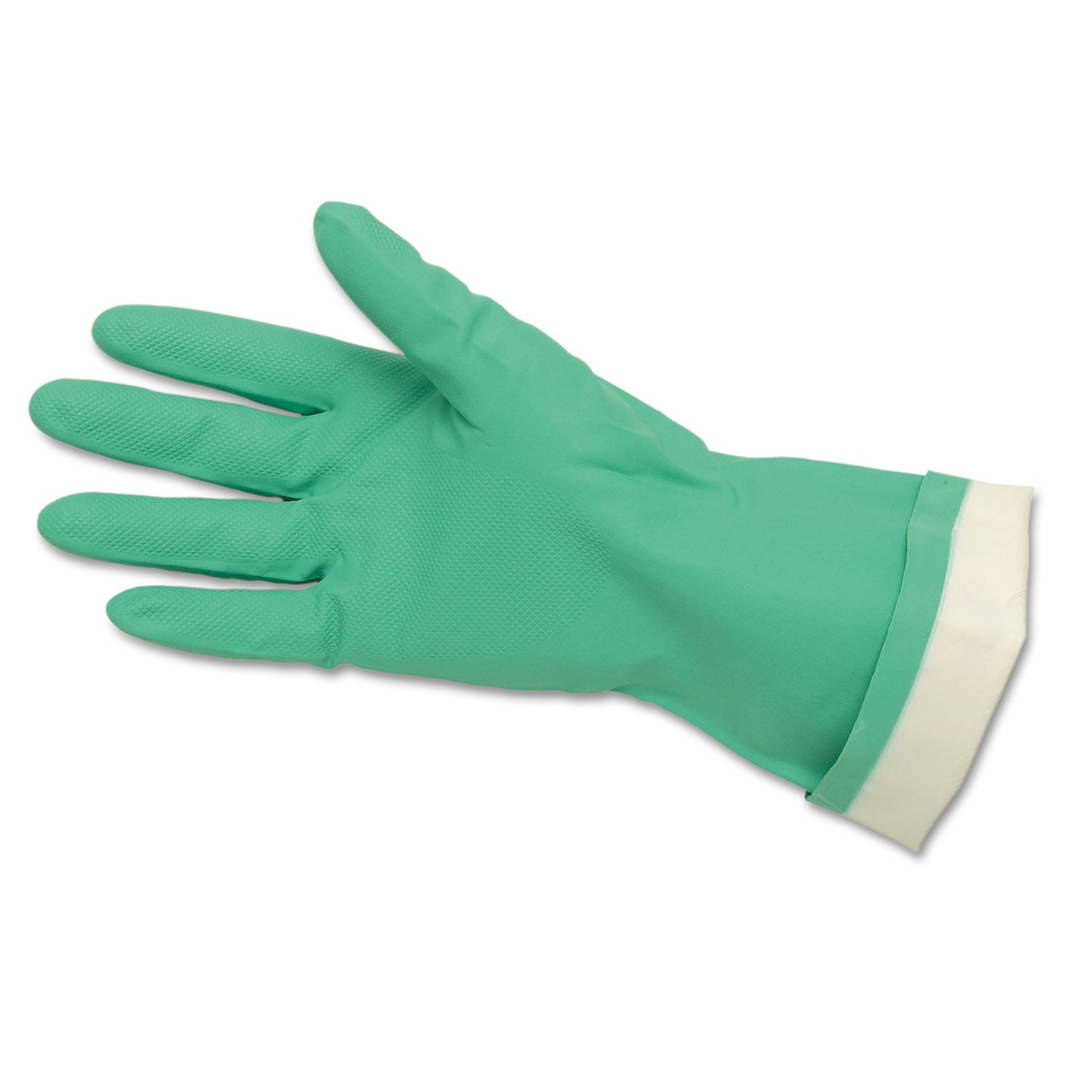 Flock-Lined Nitrile Gloves | Green 12 Pairs