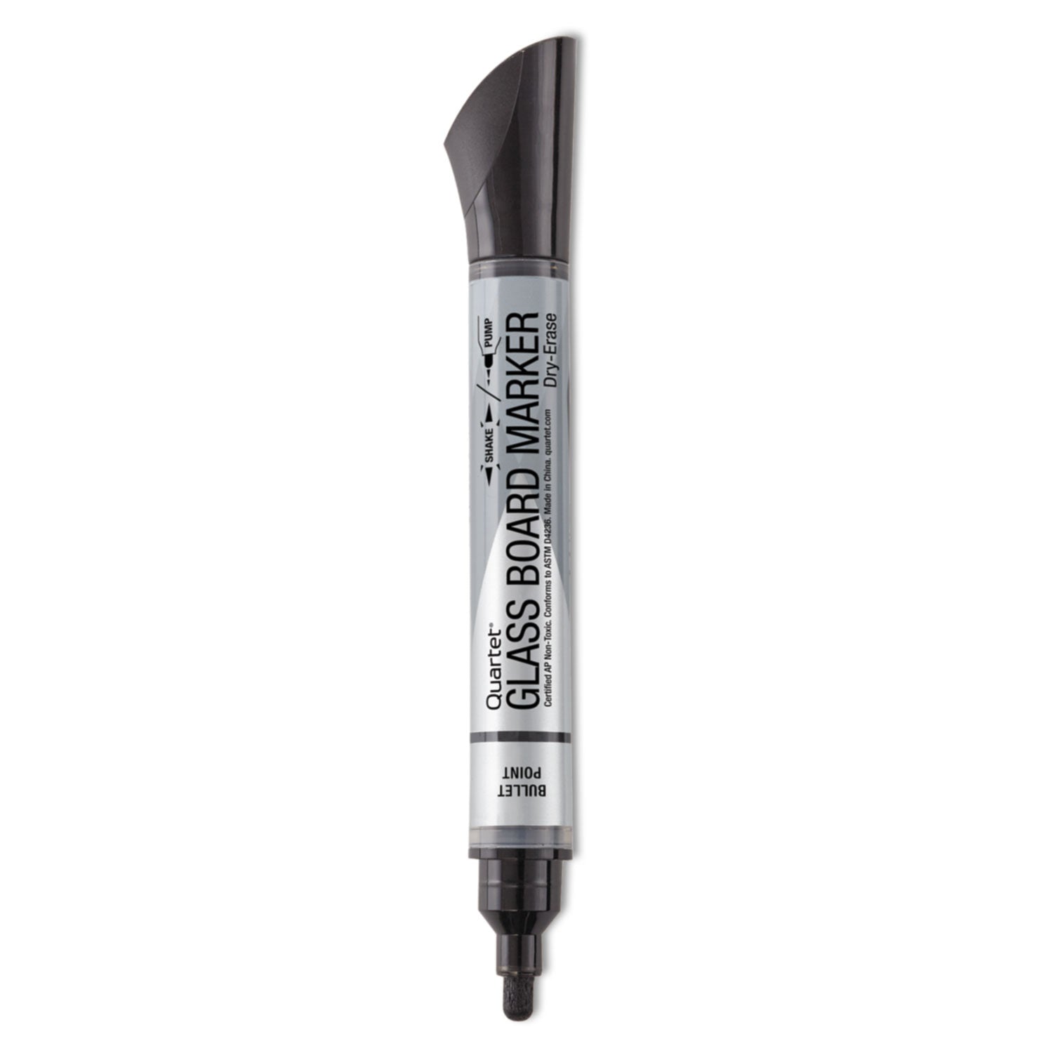 Quartet® Premium Glass Board Dry Erase Marker, Broad Bullet Tip, Black, Dozen