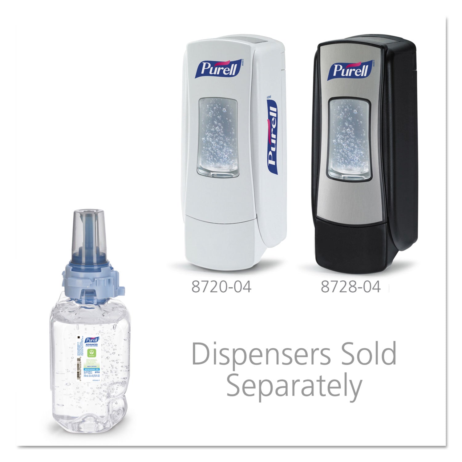 PURELL® Advanced Hand Sanitizer Green Certified Gel Refill, For ADX-7 Dispensers, 700 mL, Fragrance-Free, 4/Carton