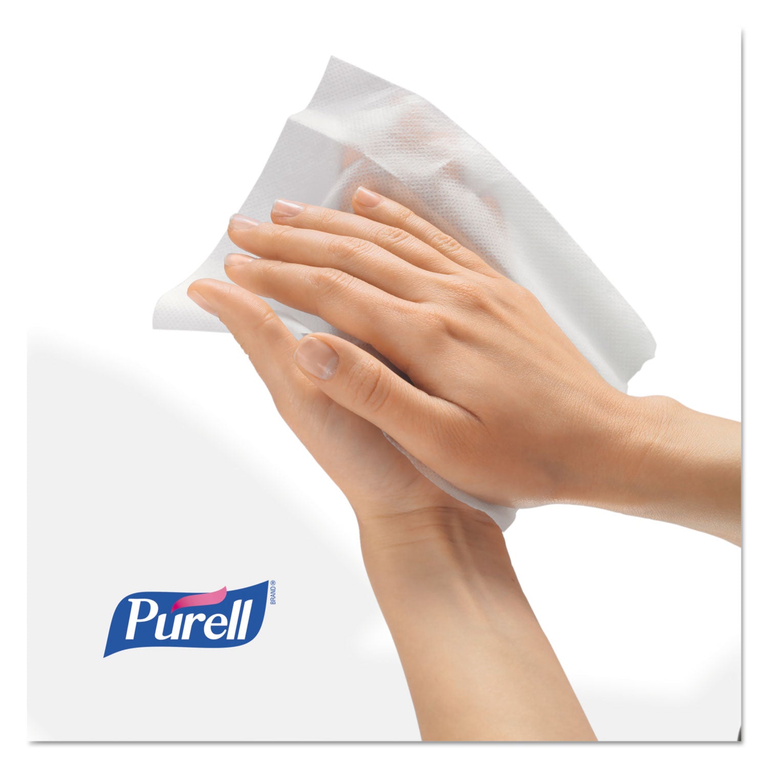 PURELL® Cottony Soft Individually Wrapped Sanitizing Hand Wipes, 5 x 7, Unscented, White, 1,000/Carton
