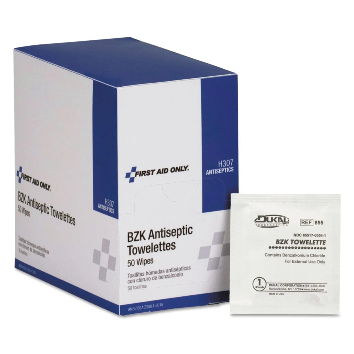 First Aid Only™ Antiseptic Cleansing Wipes, 50/box