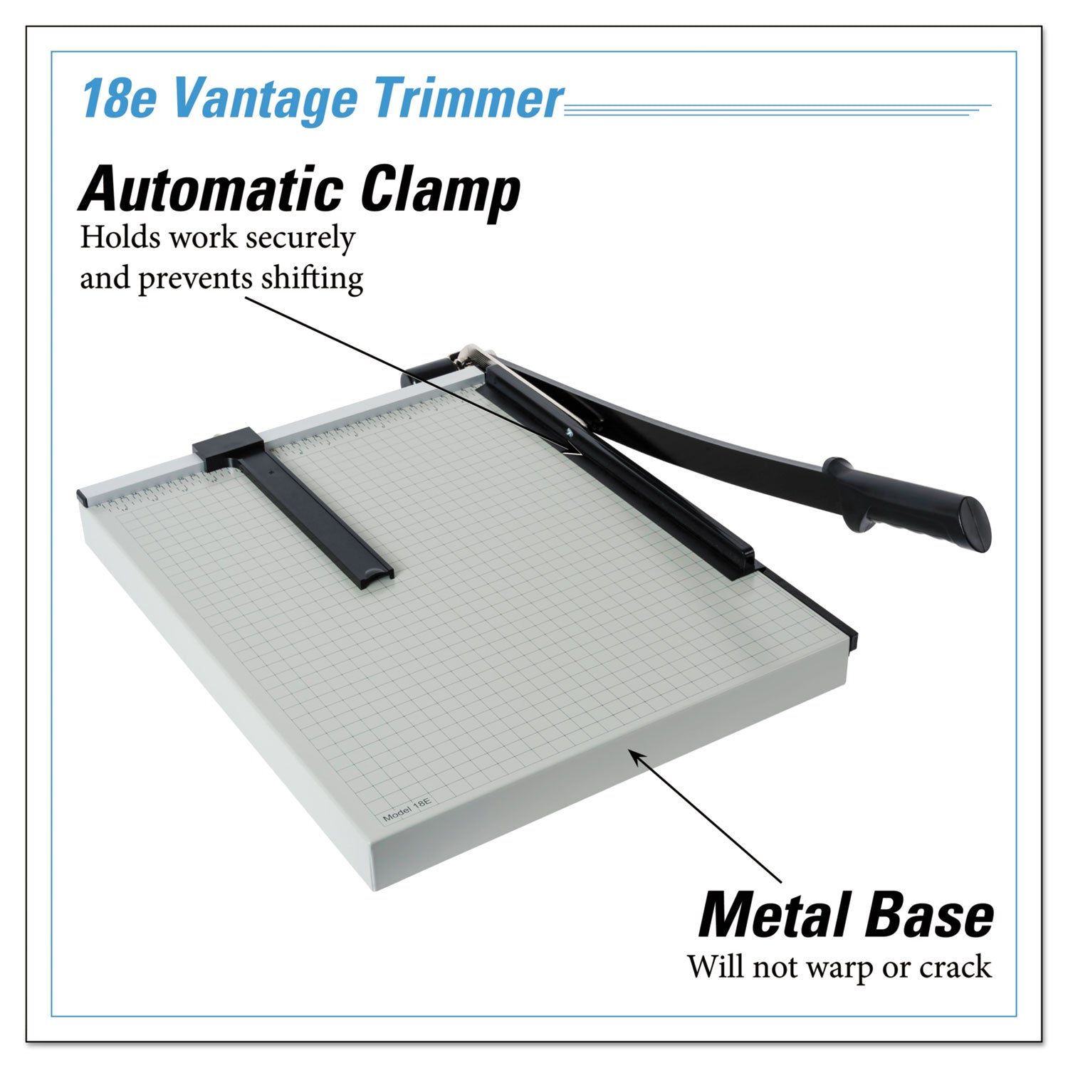 Dahle® Vantage Guillotine Paper Trimmer/cutter, 15 Sheets, 18" Cut Length, Metal Base, 15.5 X 18.75