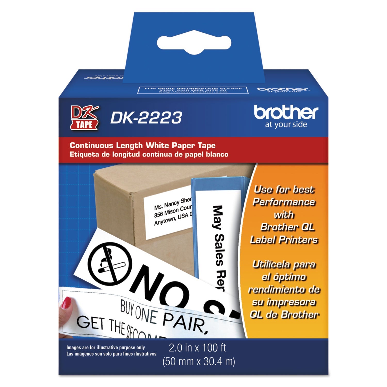 Continuous Paper Label Tape | 2" x 100' | White
