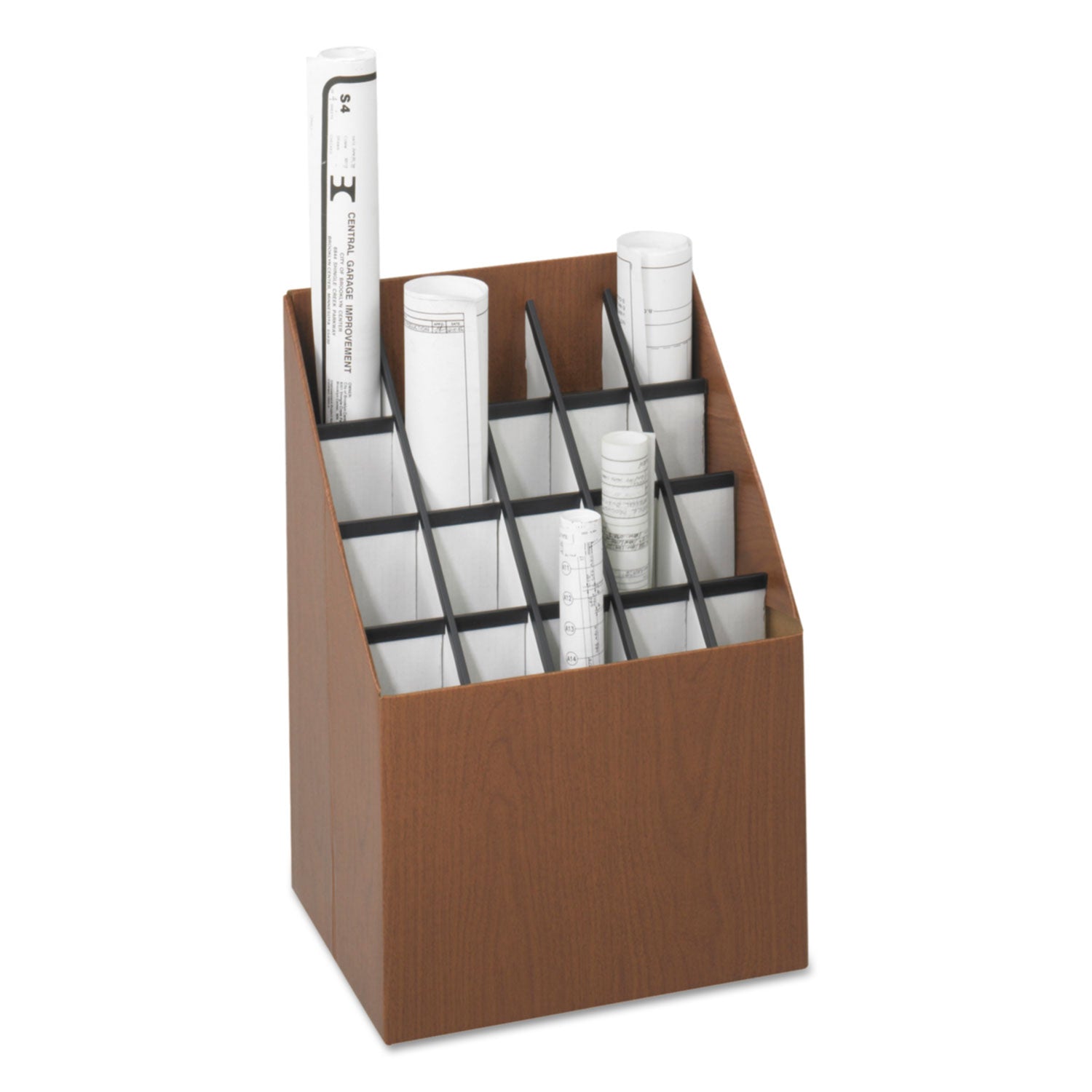 Safco® Corrugated Roll Files, 20 Compartments, 15w X 12d X 22h, Woodgrain