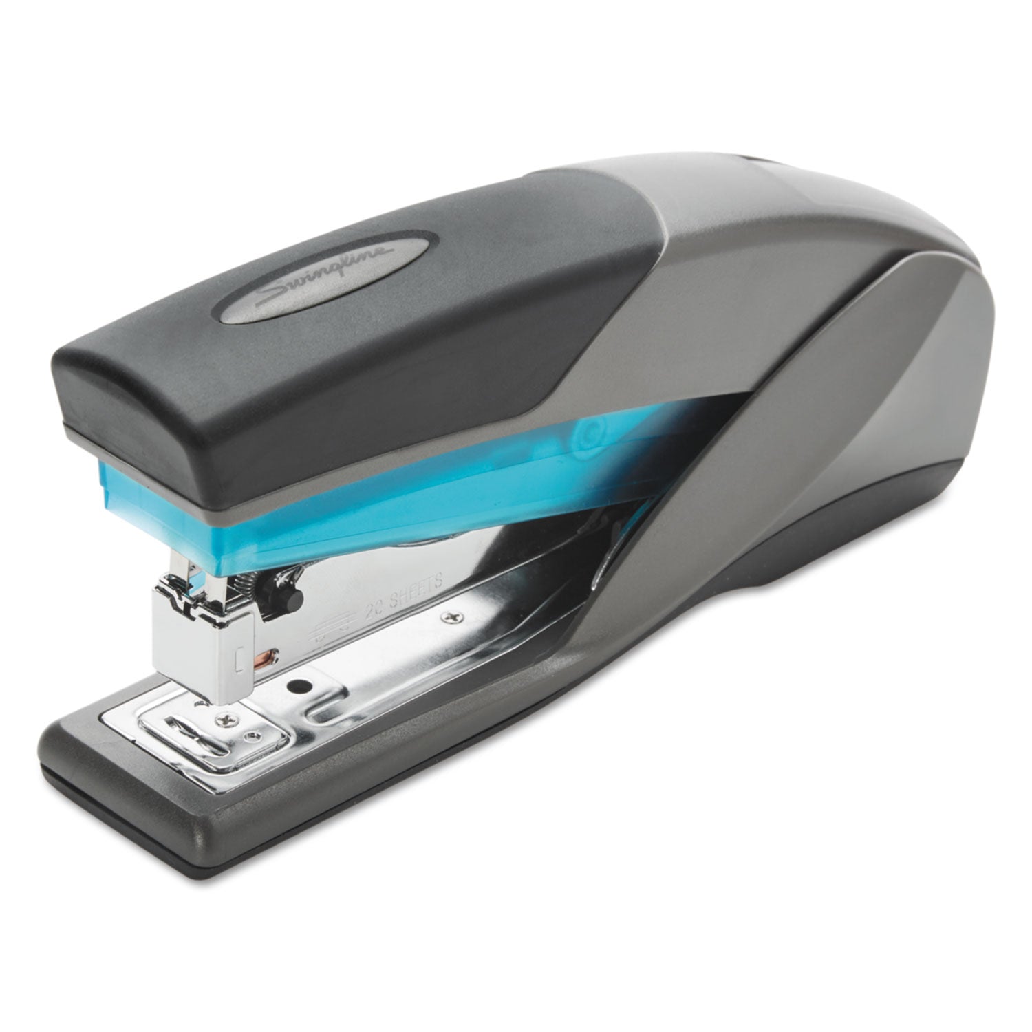 Swingline® Optima 25 Reduced Effort Stapler, 25-Sheet Capacity, Slate Gray/blue
