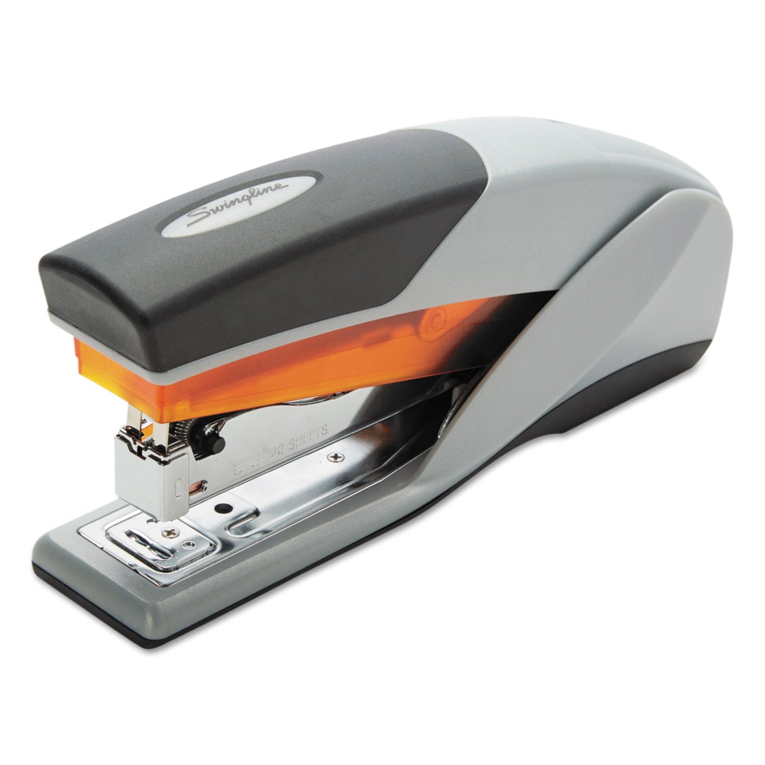 Swingline® Optima 25 Reduced Effort Stapler, 25-Sheet Capacity, Gray/orange