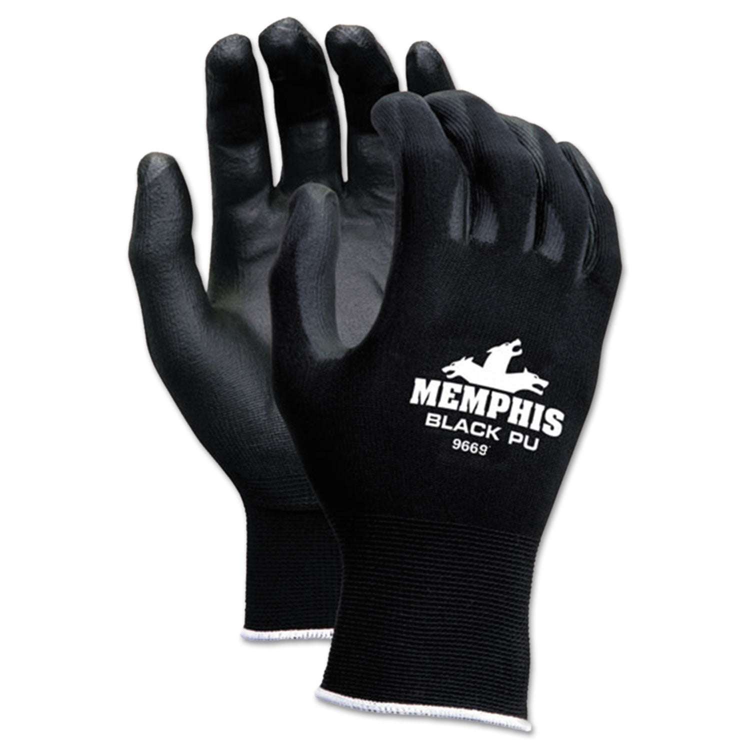 PU Coated Work Gloves | Black, Large, Dozen, MCR™