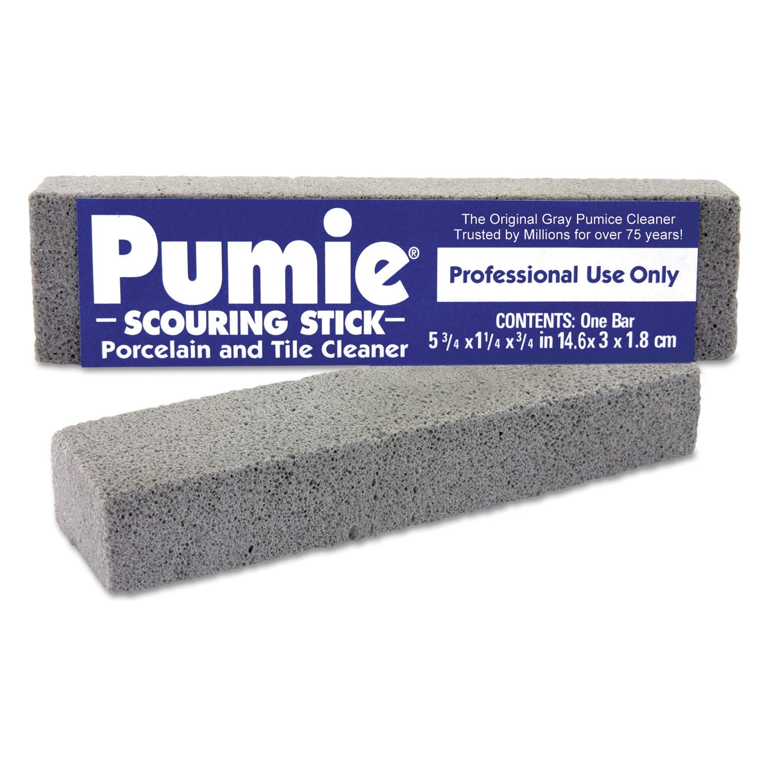 Pumie® Scouring Stick, 5.75 x 1.25, Gray, Dozen