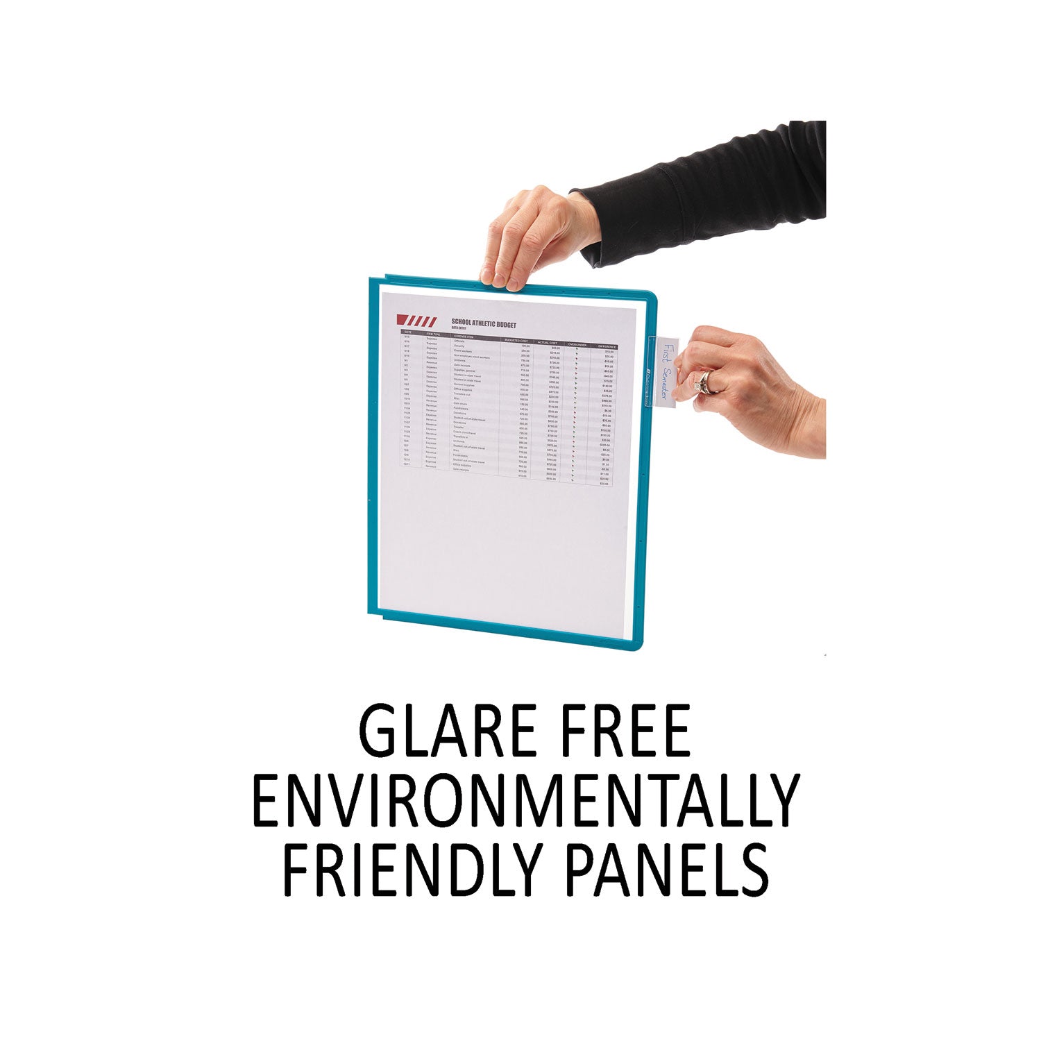 Durable® SHERPA Desk Reference System, 10 Panels, 10 x 5.63 x 13.88, Assorted Borders