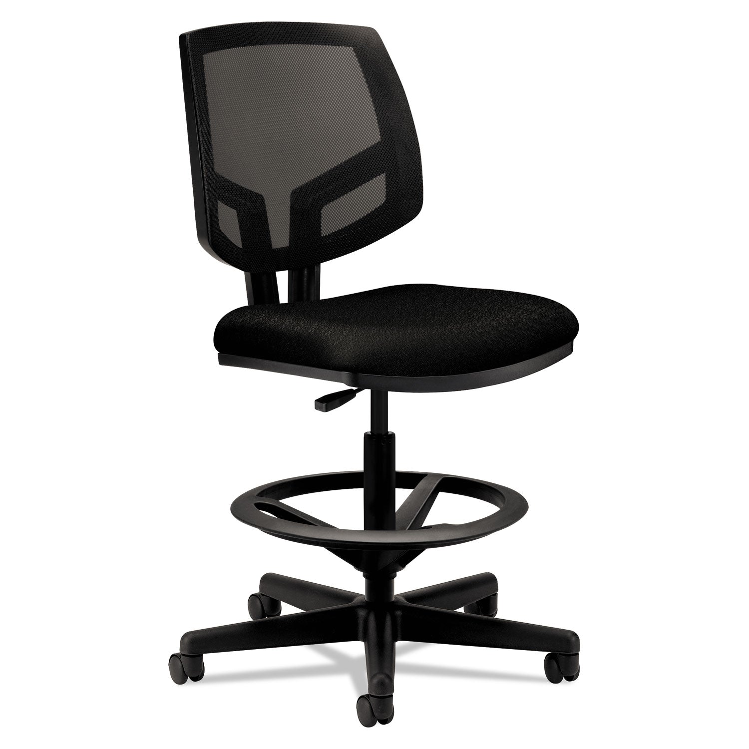 HON® Volt Series Mesh Back Adjustable Task Stool, Supports Up To 275 Lb, 22.88" To 32.38" Seat Height, Black