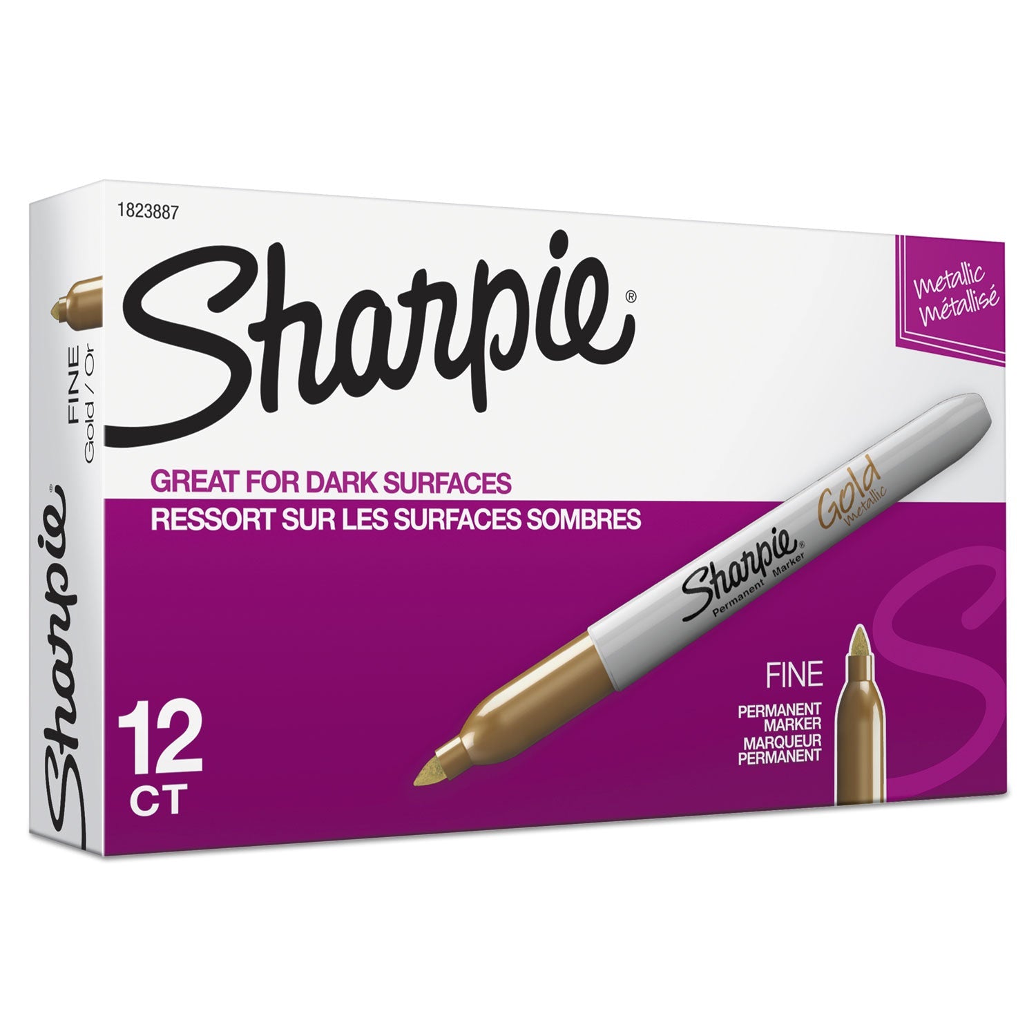 Sharpie Metallic Fine Point Permanent Markers Gold