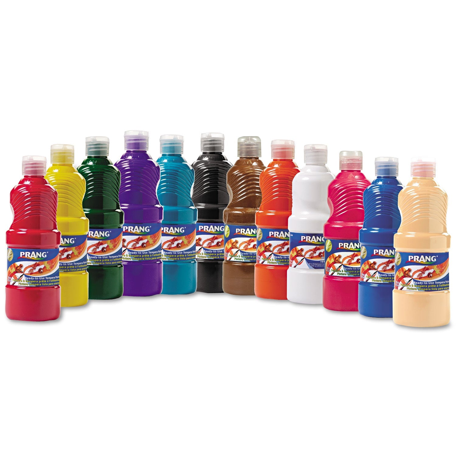 Prang® Ready-To-Use Tempera Paint, 12 Assorted Colors, 16 Oz Bottle, 12/pack