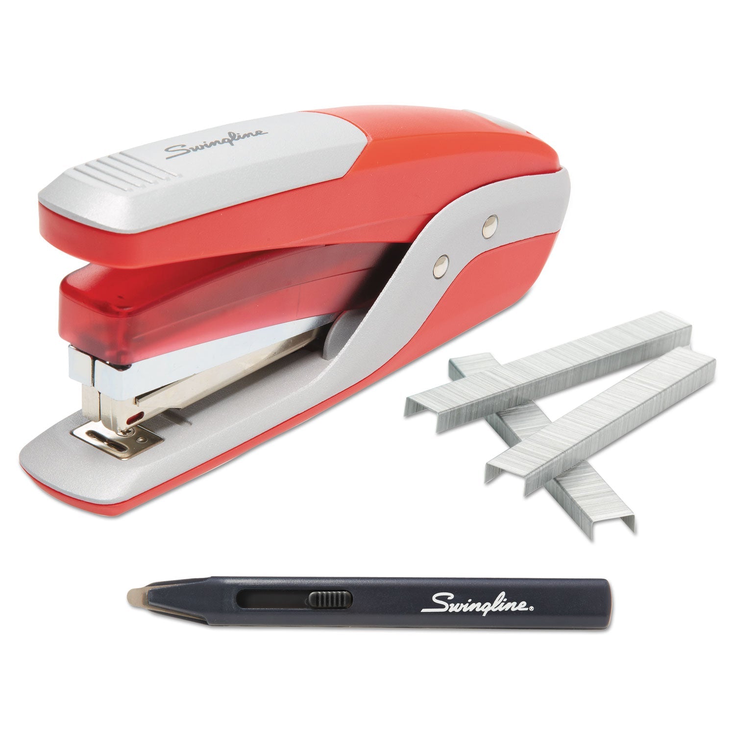 Swingline® Quick Touch Stapler Value Pack, 28-Sheet Capacity, Red/silver