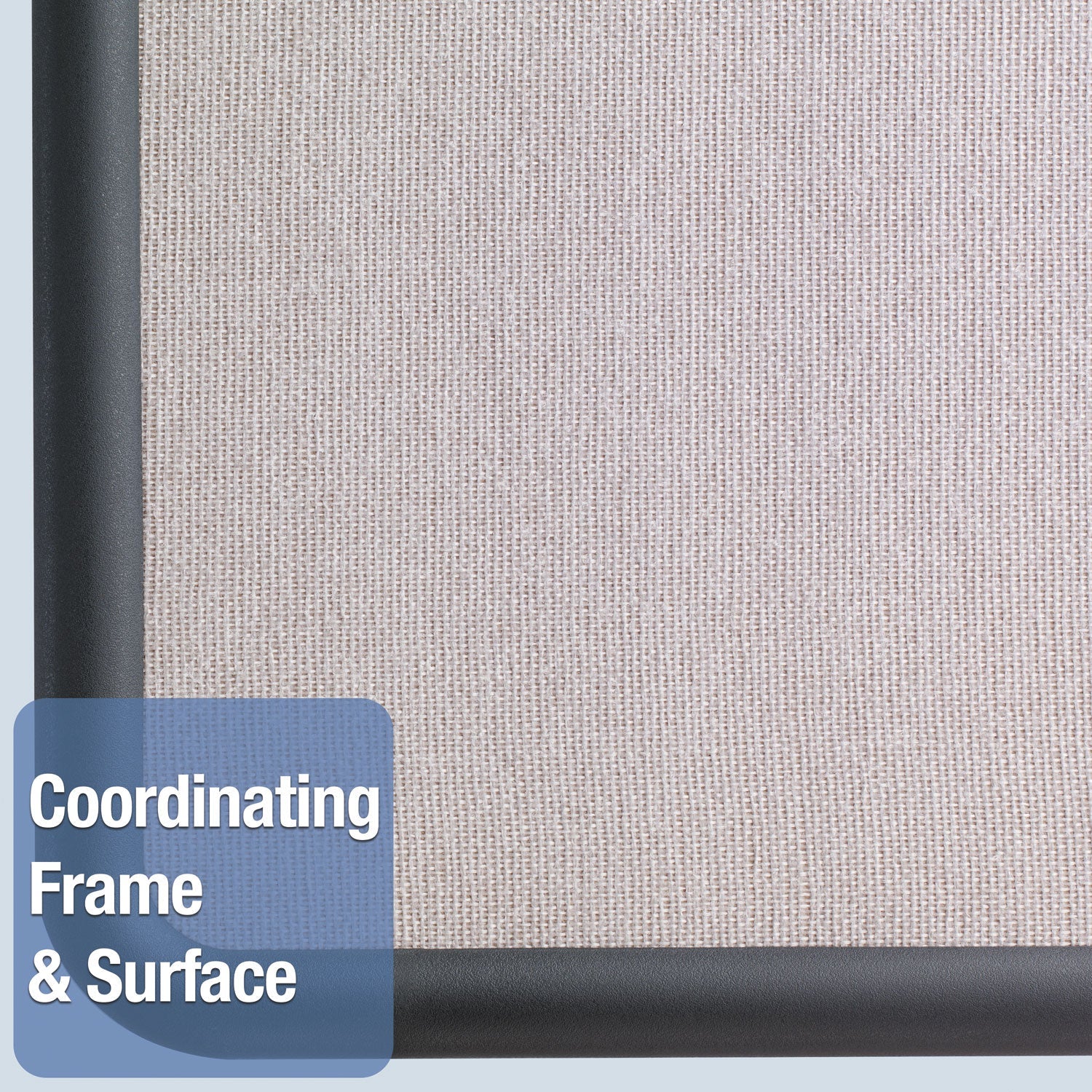 Quartet® Contour Fabric Bulletin Board, 36" x 24", Gray Surface, Black Plastic Frame