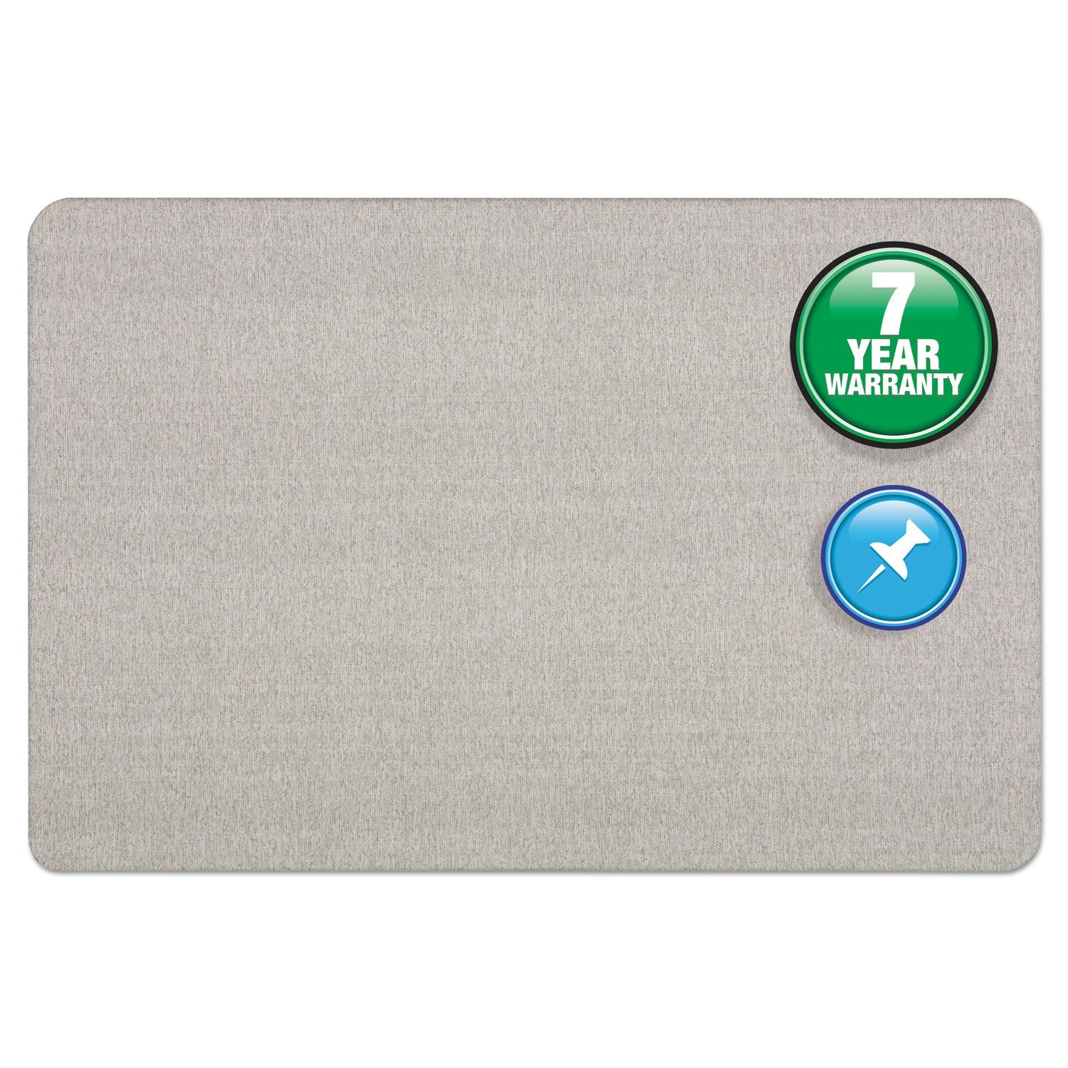 Quartet® Oval Office Fabric Board, 36" x 24", Gray Surface