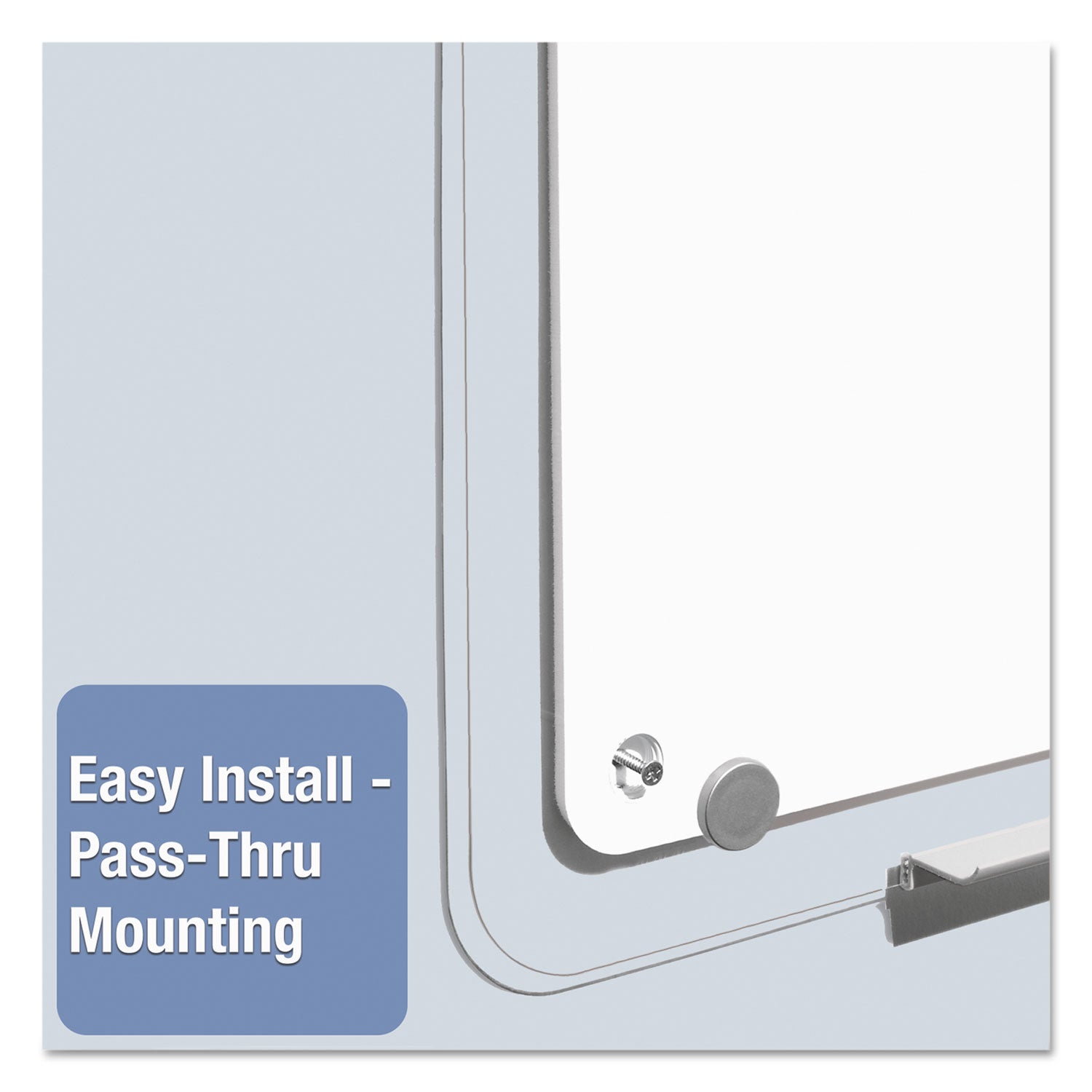 Quartet® iQ Total Erase Translucent-Edge Board, 11" x 7", White Surface, Clear Plastic Frame