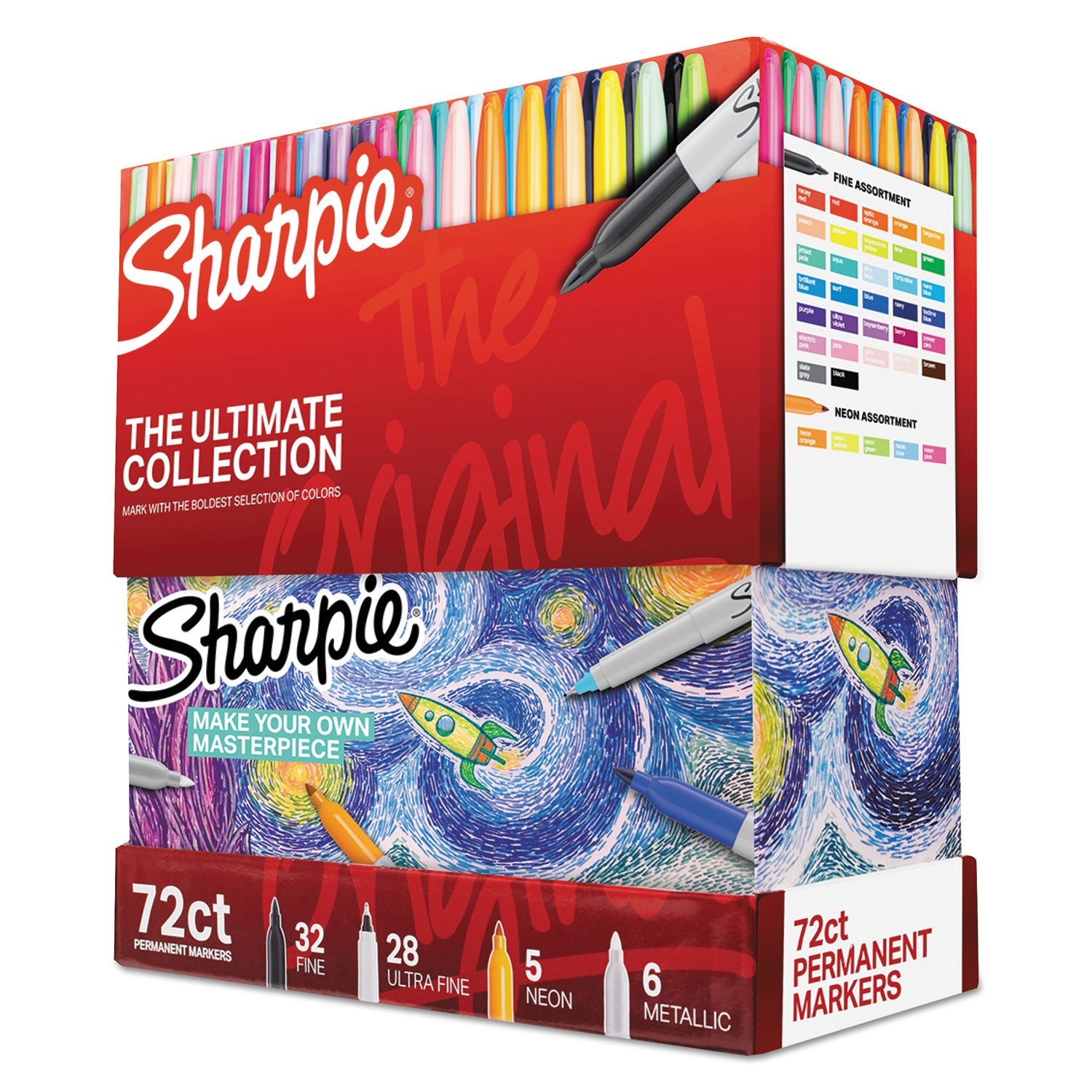 Sharpie® Permanent Markers Ultimate Collection Value Pack, Assorted Bullet Tips, Assorted Colors, 72/set