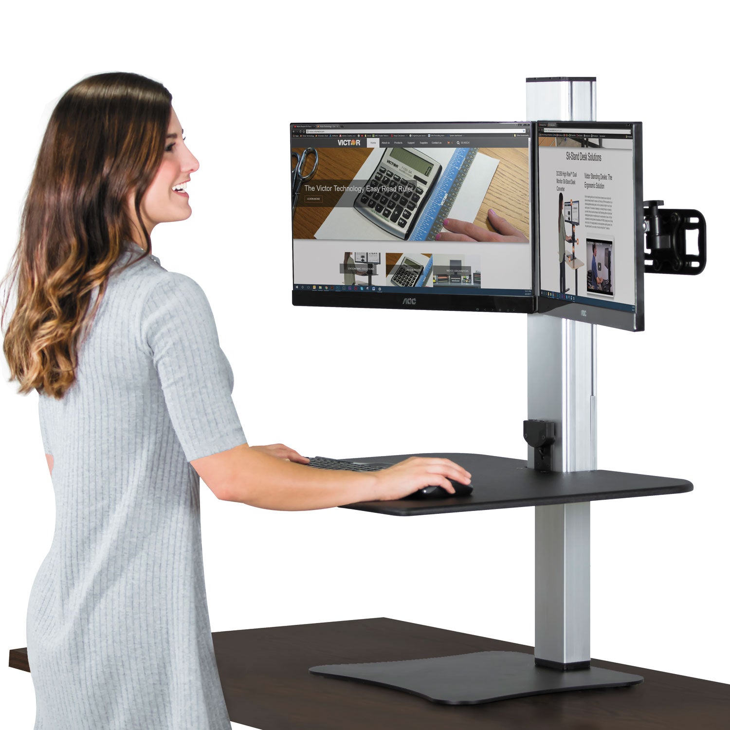 Electric Dual Monitor Standing Desk Workstation