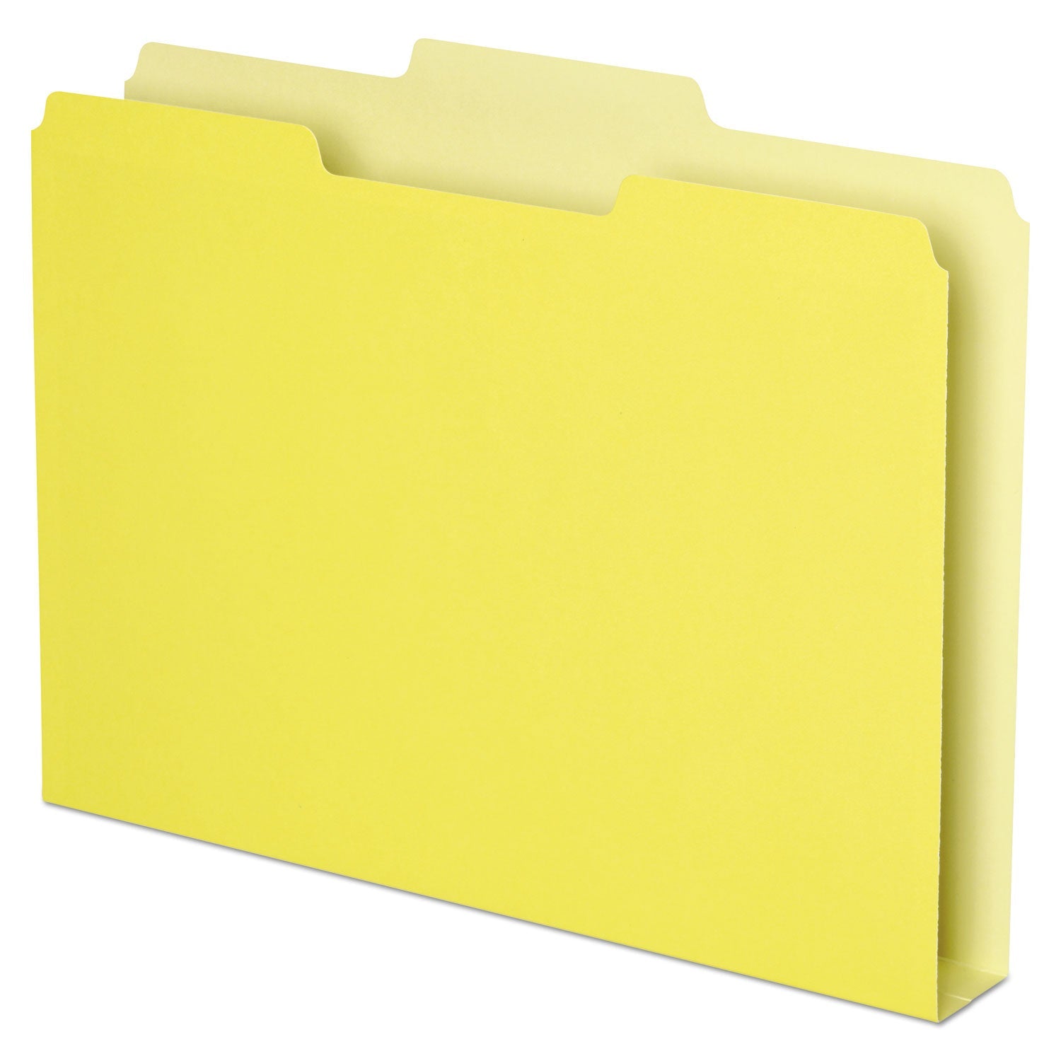 Pendaflex® Double Stuff File Folders, 1/3-Cut Tabs: Assorted, Letter Size, 1.5" Expansion, Yellow, 50/Pack