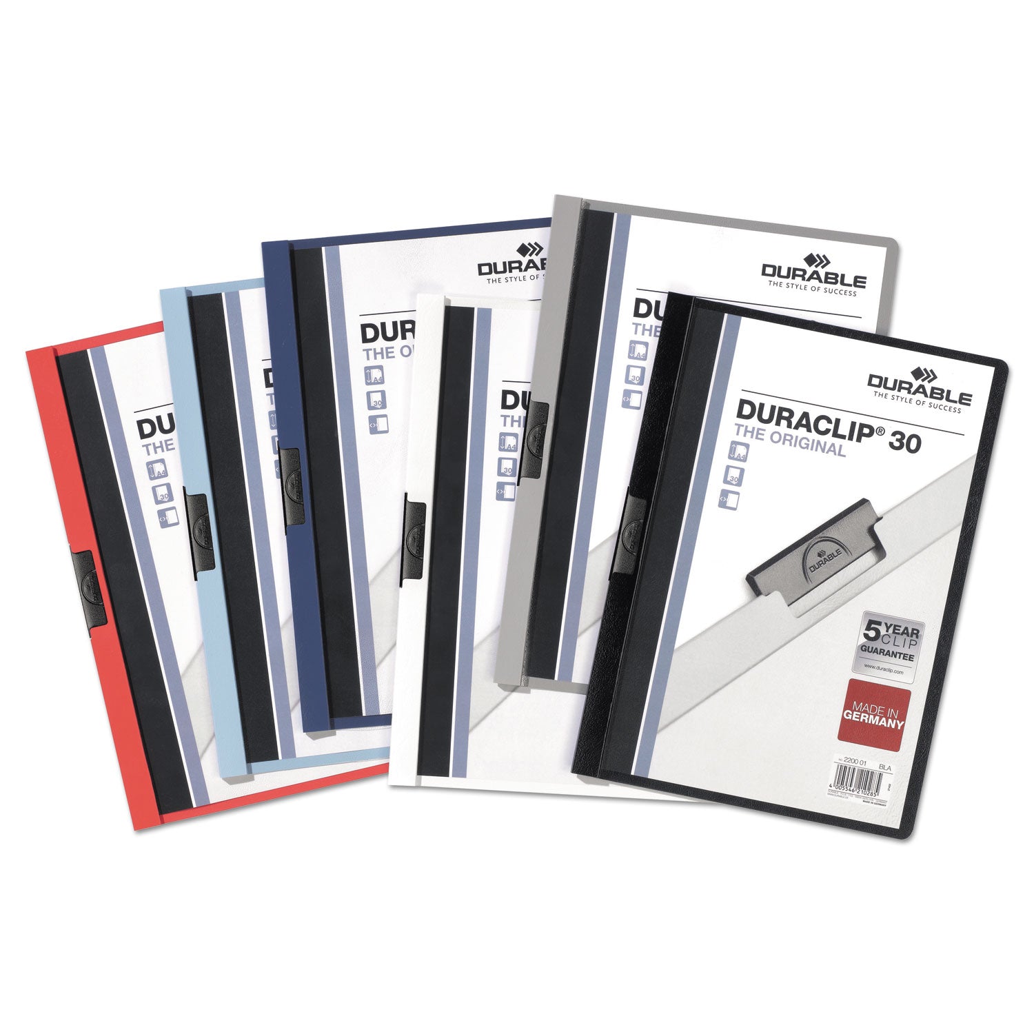 Durable® Duraclip Report Cover, Clip Fastener, Clear/dark Blue, 25/box