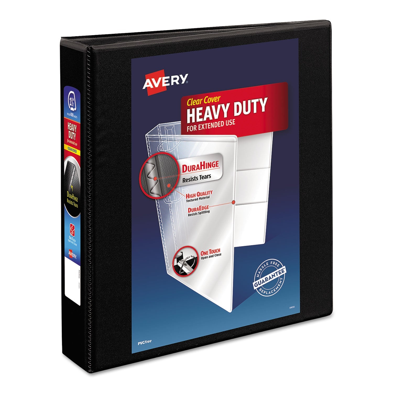 Heavy-Duty Non Stick View Binder | Black, 1.5" Ring