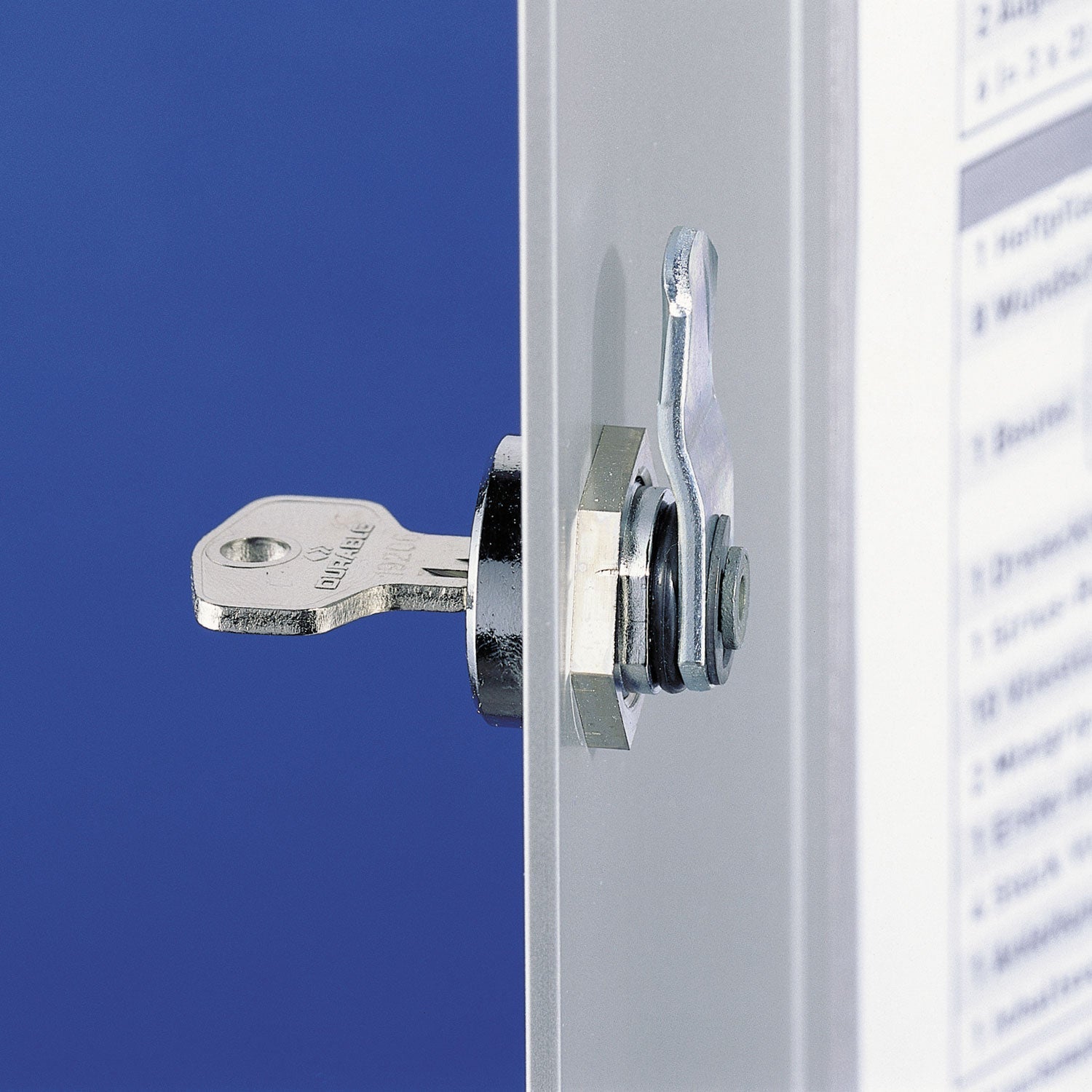 Durable® Locking Key Cabinet, 72-Key, Brushed Aluminum, Silver, 11.75 x 4.63 x 15.75