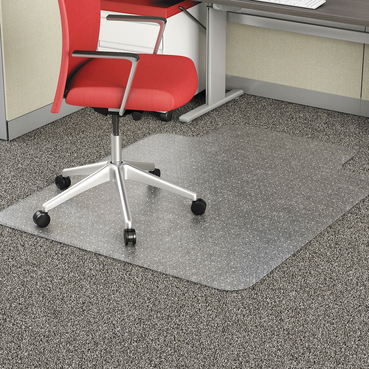 Studded Chair Mat For Flat Pile Carpet | 45x53