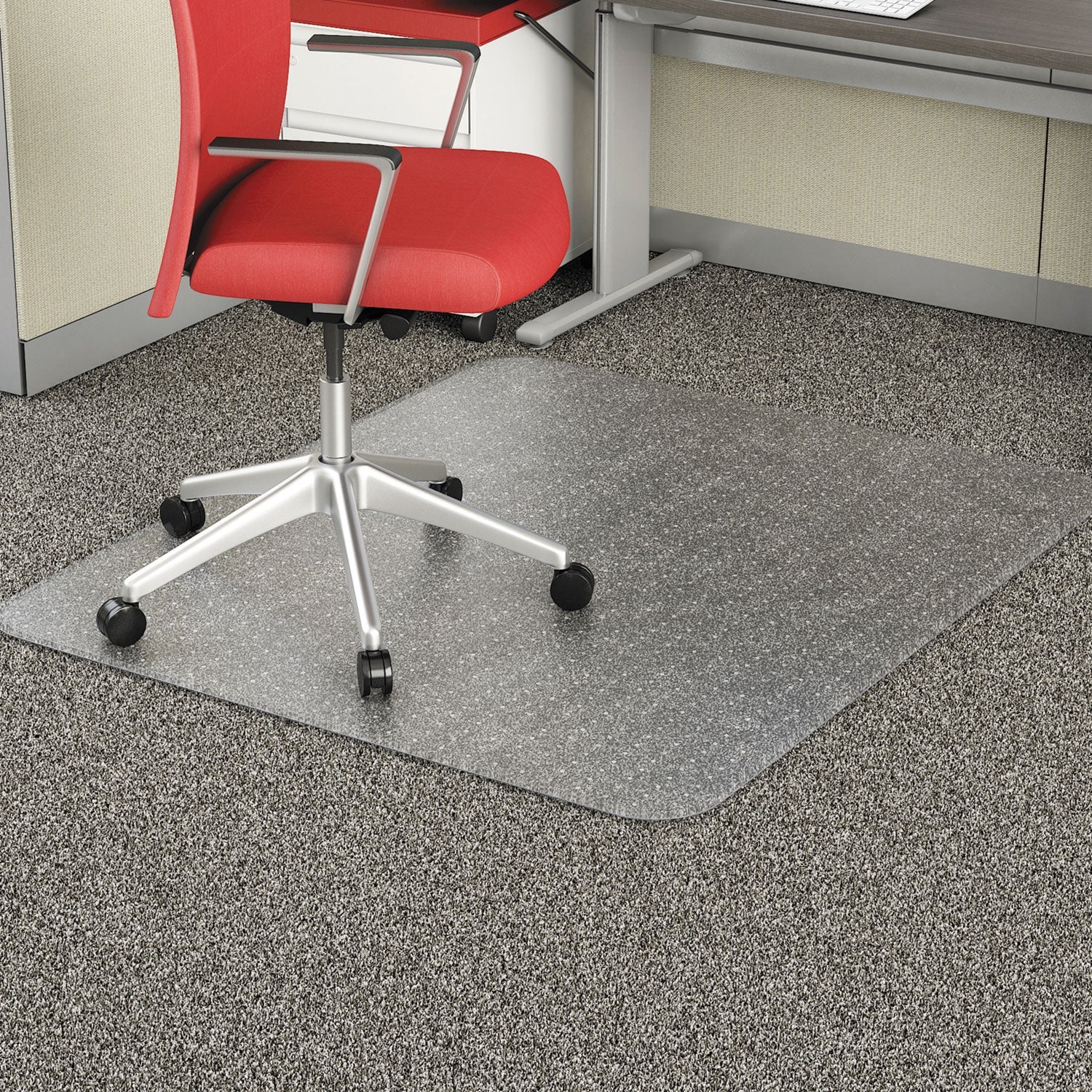 Studded Chair Mat For Flat Pile Carpet | 46x60
