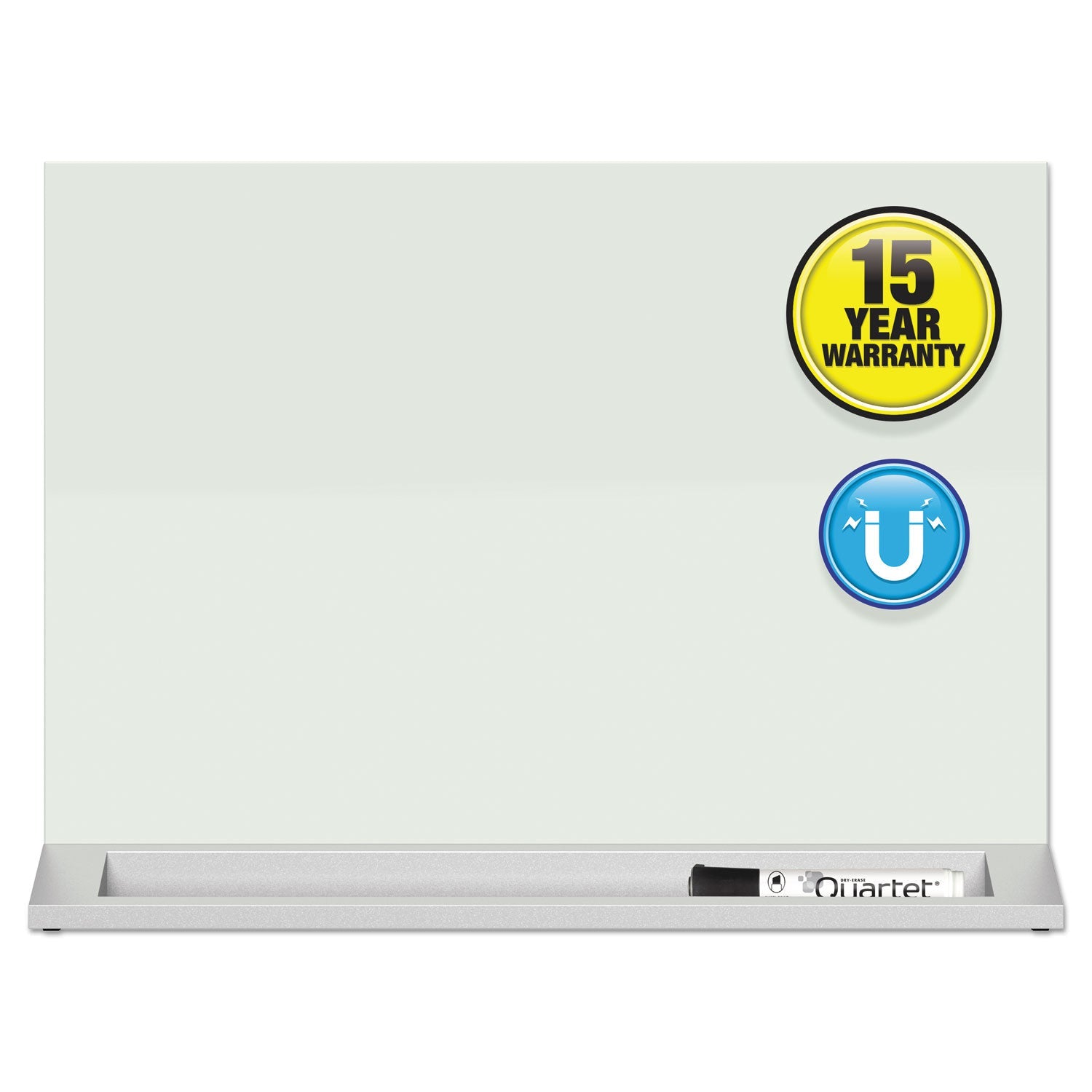 Desktop Magnetic Glass Dry-Erase Panel | 23x17
