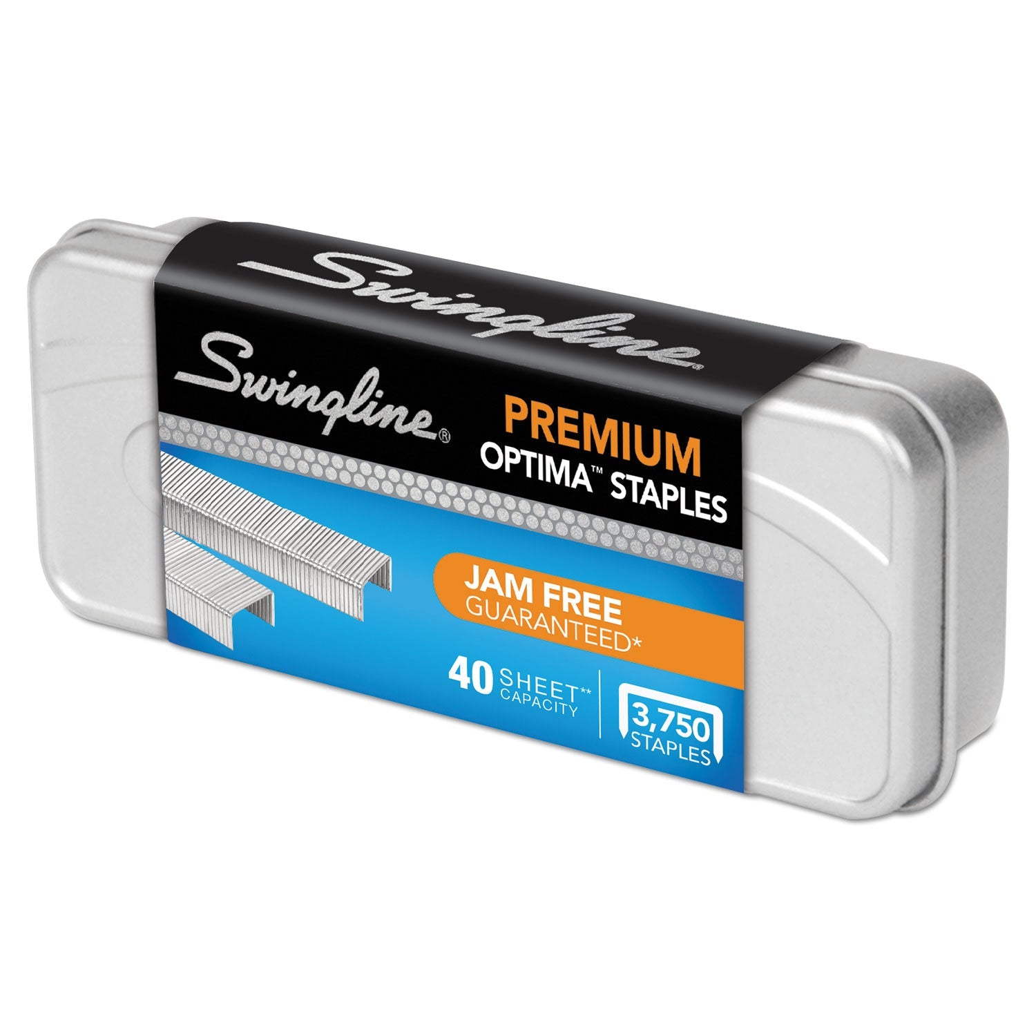 Swingline® Optima Staples, 0.25" Leg, 0.5" Crown, Steel, 3,750/pack