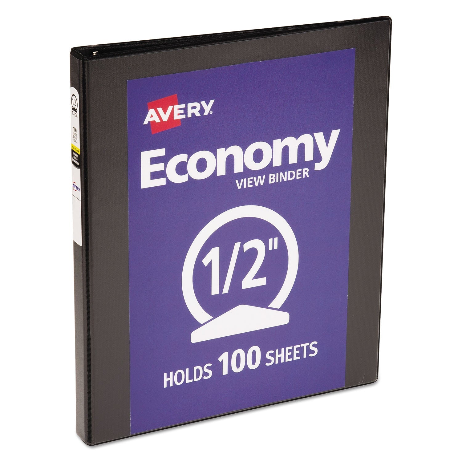 Avery® Economy View Binder With Round Rings , 3 Rings, 0.5" Capacity, 11 X 8.5, Black, (5705)
