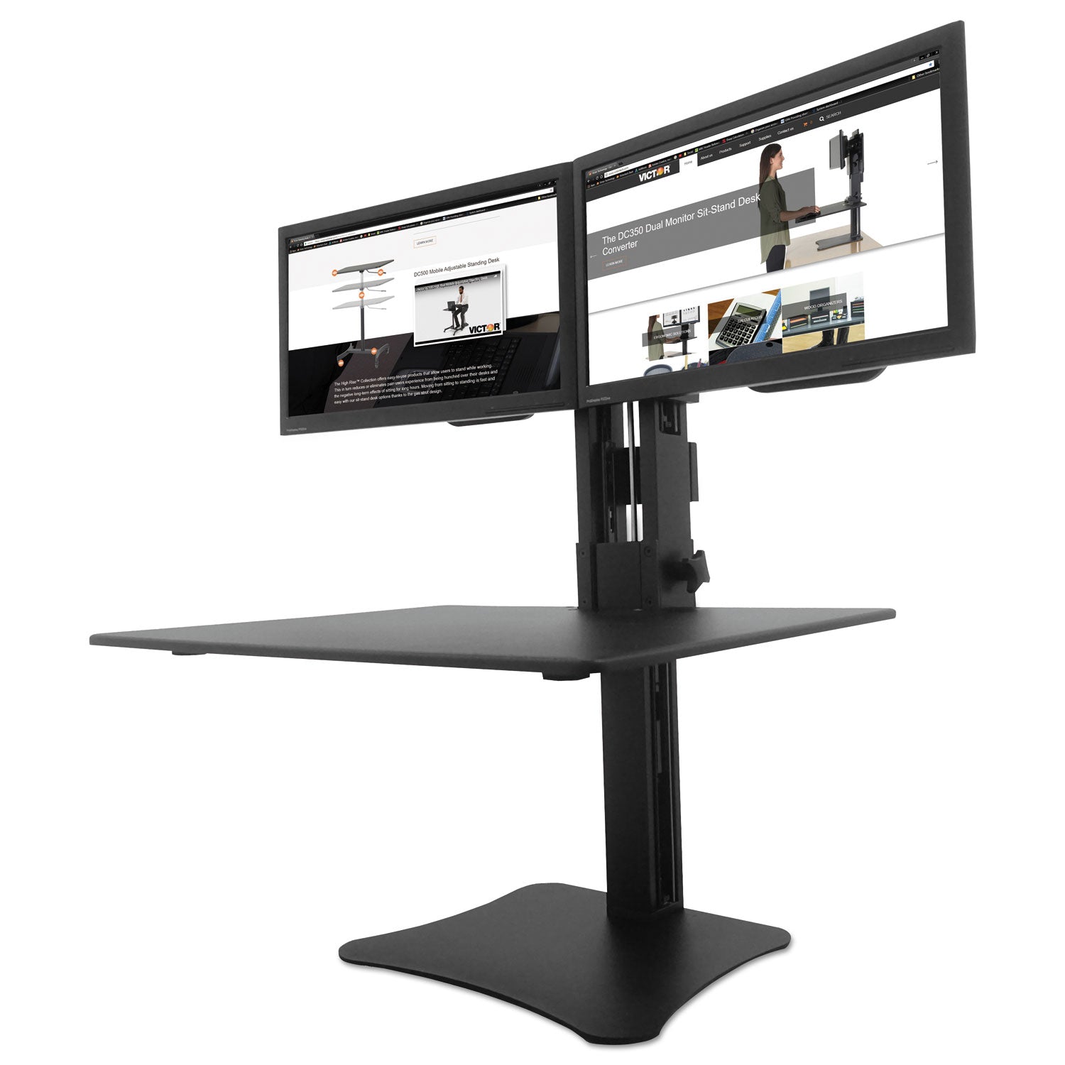 Victor® High Rise Dual Monitor Standing Desk Workstation, 28" X 23" X 10.5" To 15.5", Black - Bloom Skins