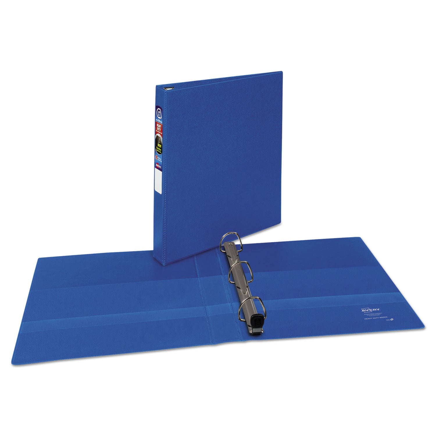 Avery® Heavy-Duty Non-View Binder With Durahinge And One Touch Ezd Rings, 3 Rings, 1" Capacity, 11 X 8.5, Blue