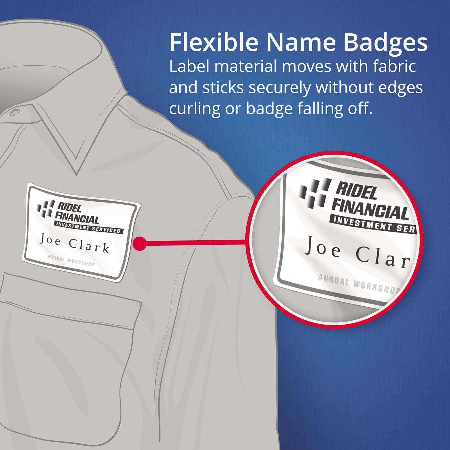 Avery® Flexible Adhesive Name Badge Labels, 3.38 X 2.33, White, 400/box