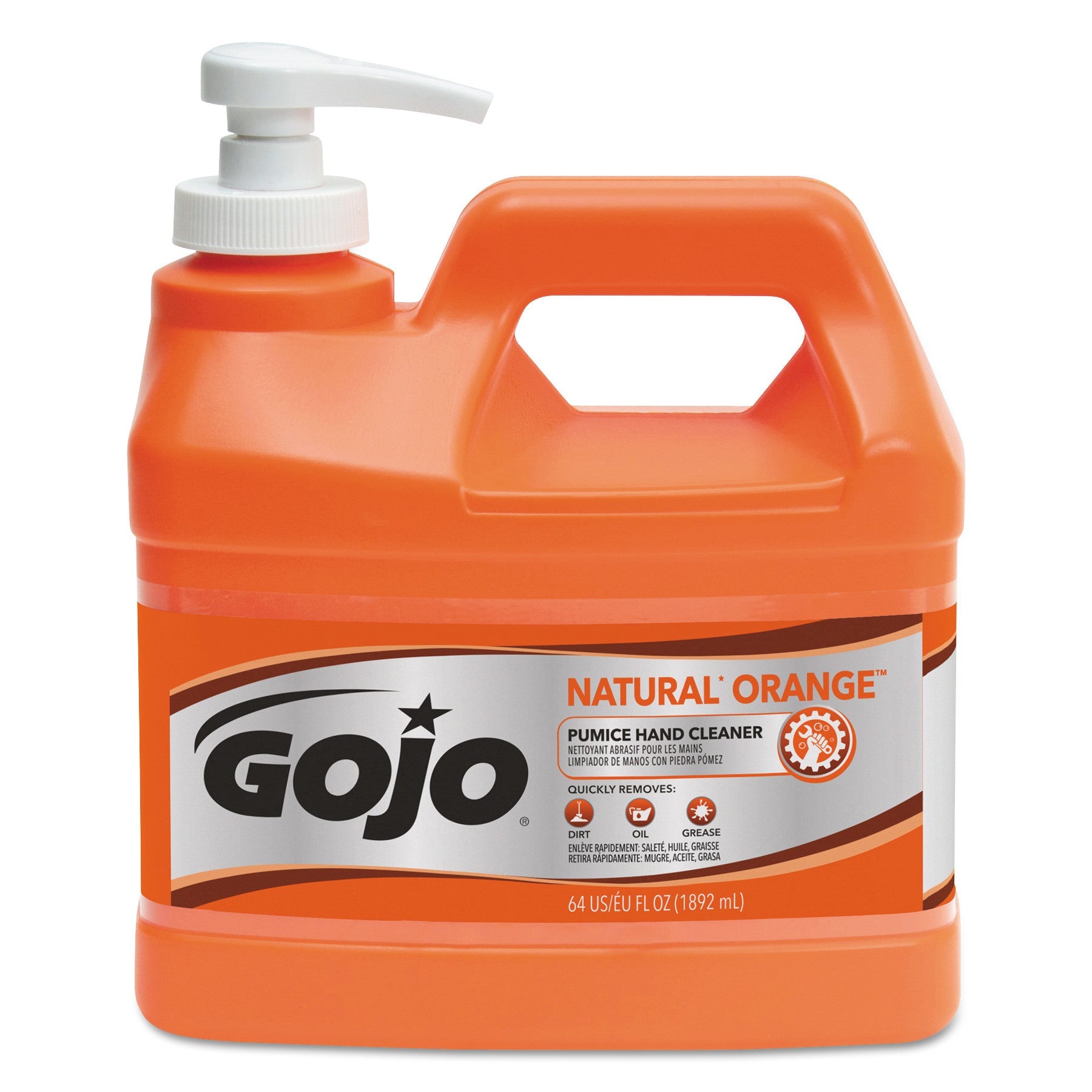 GOJO® NATURAL ORANGE Pumice Hand Cleaner, Citrus Scent, 0.5 gal