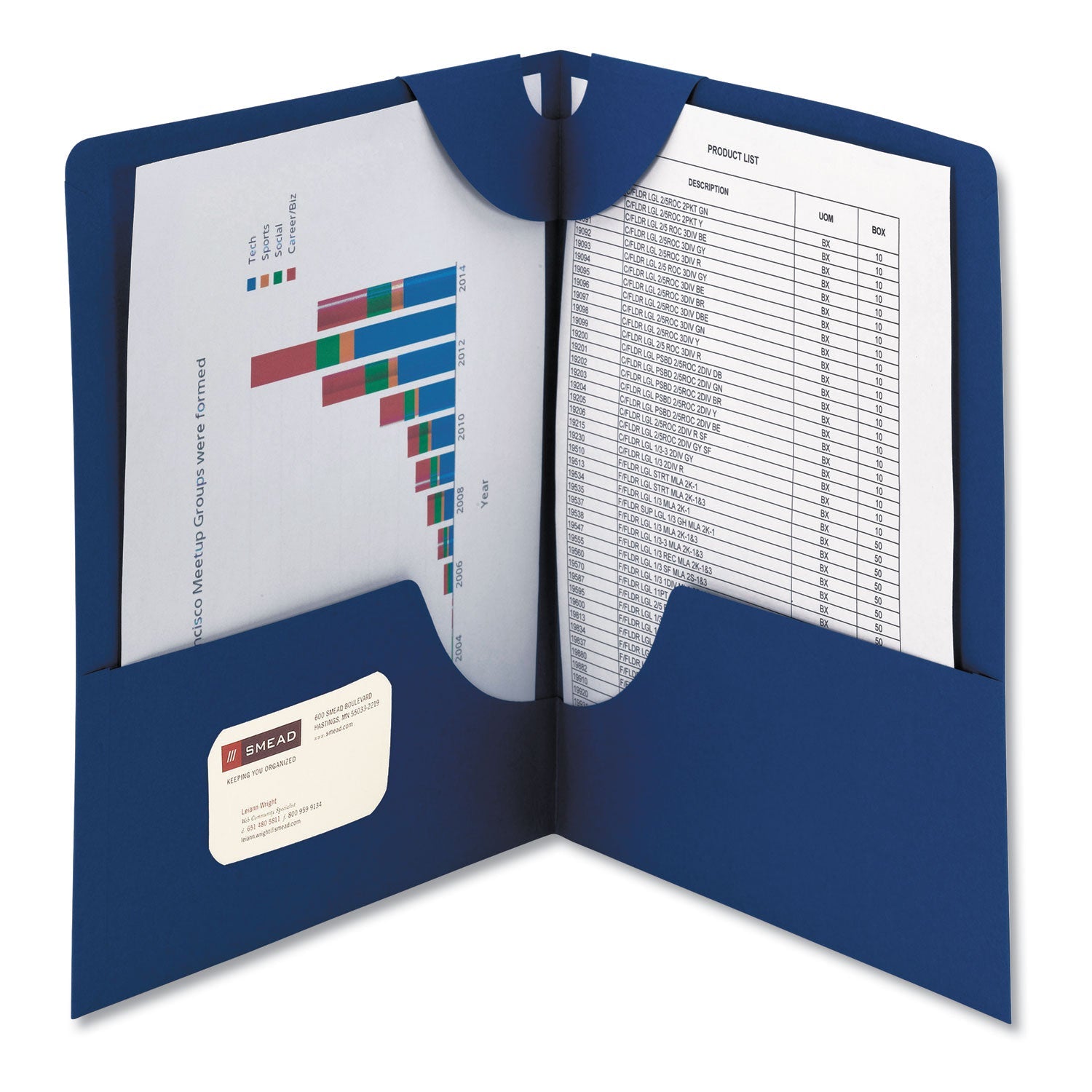 Smead Two-Pocket Folder | Dark Blue, 25/Box