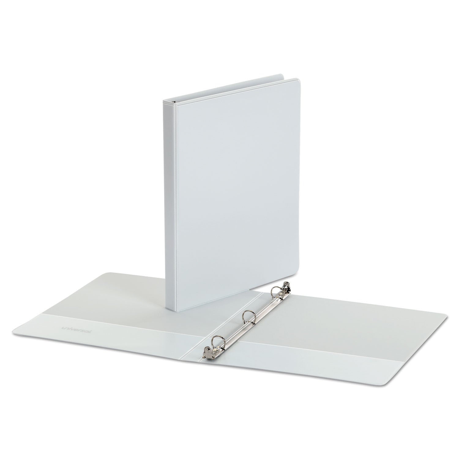 Universal® Economy Round Ring View Binder, 3 Rings, 0.5" Capacity, 11 X 8.5, White
