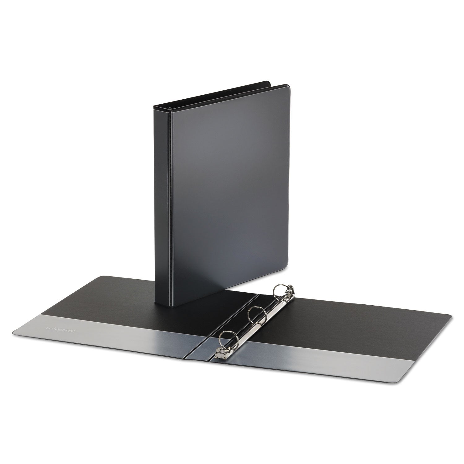 Universal® Economy Round Ring View Binder, 3 Rings, 1" Capacity, 11 X 8.5, Black