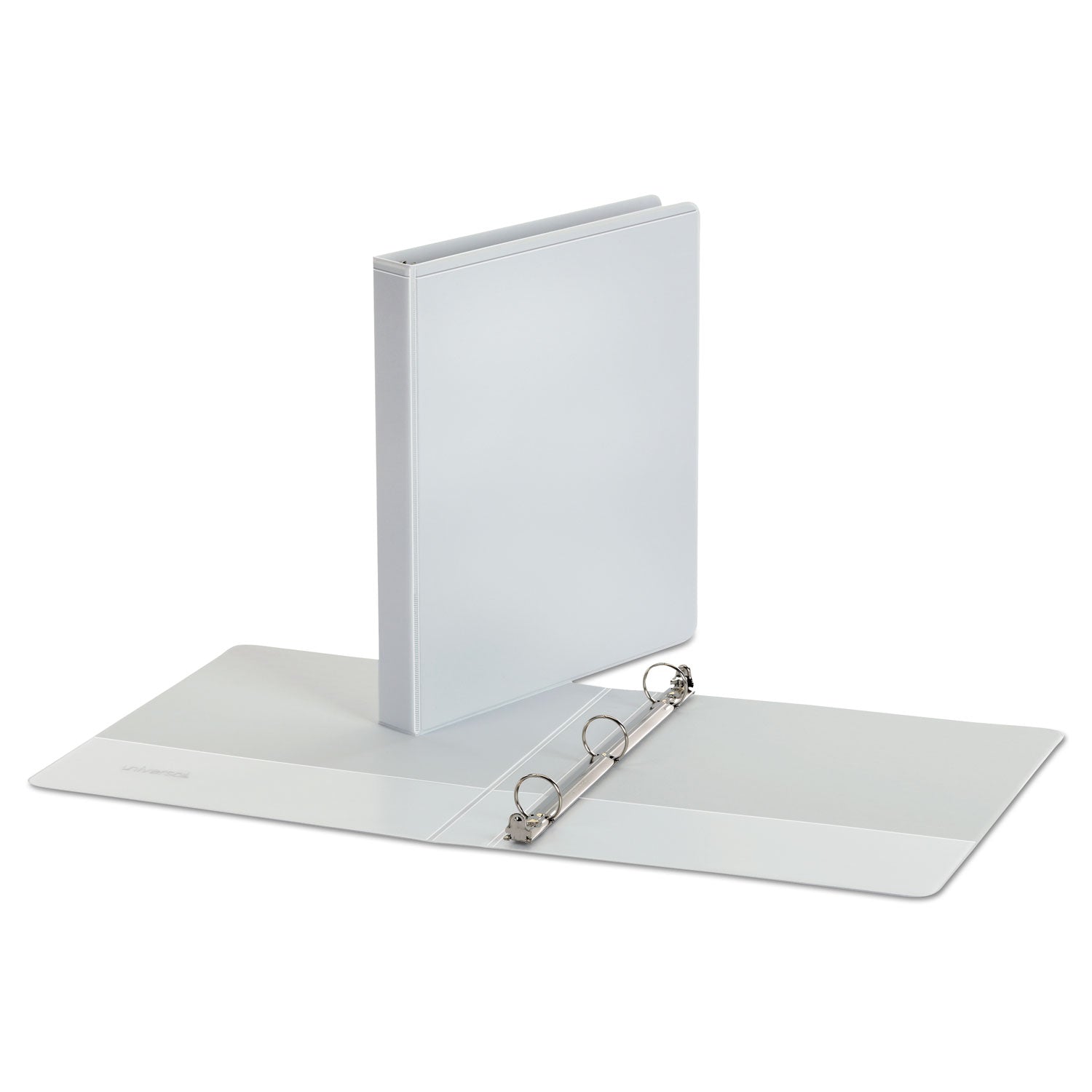 Universal® Economy Round Ring View Binder, 3 Rings, 1" Capacity, 11 X 8.5, White