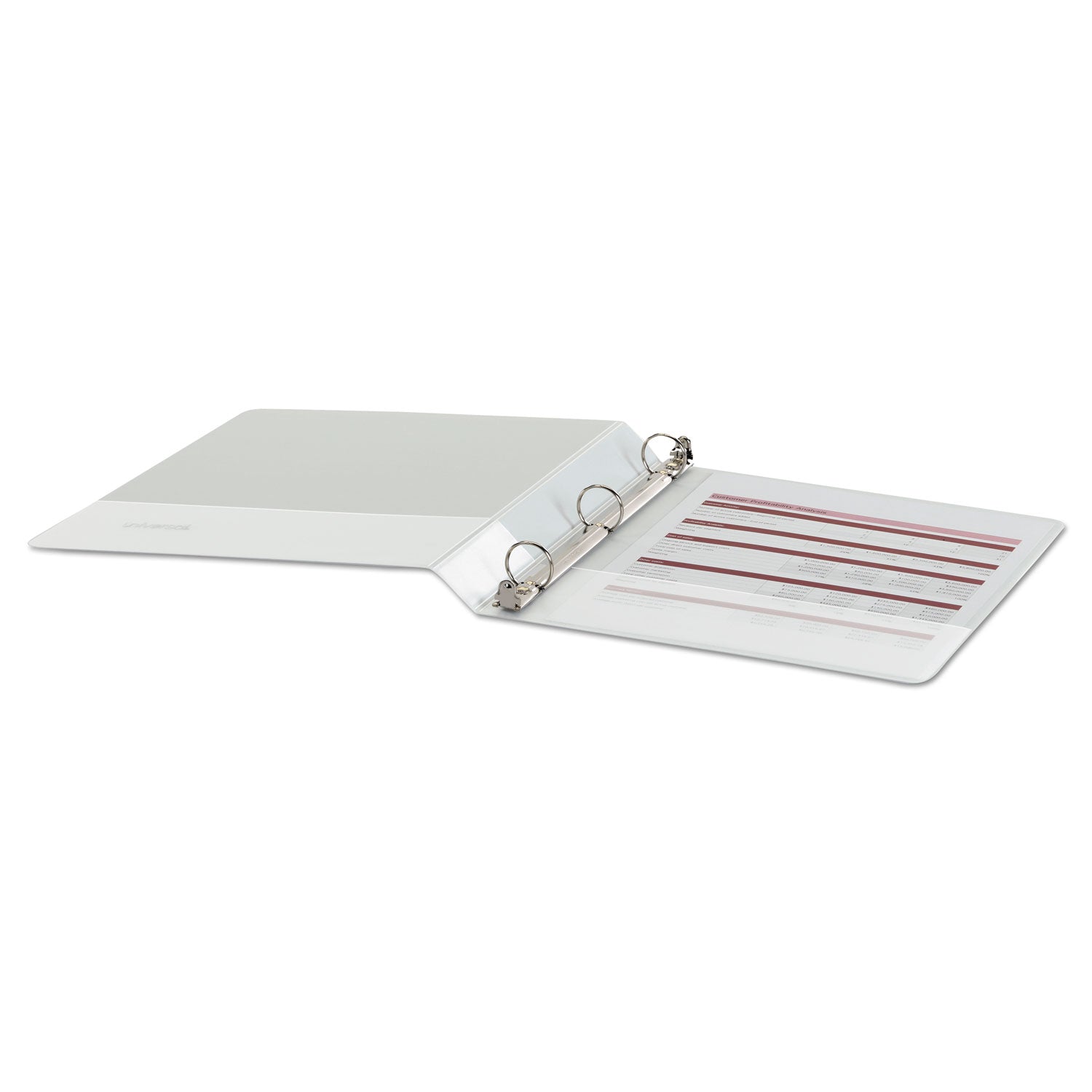 Universal® Economy Round Ring View Binder, 3 Rings, 1" Capacity, 11 X 8.5, White