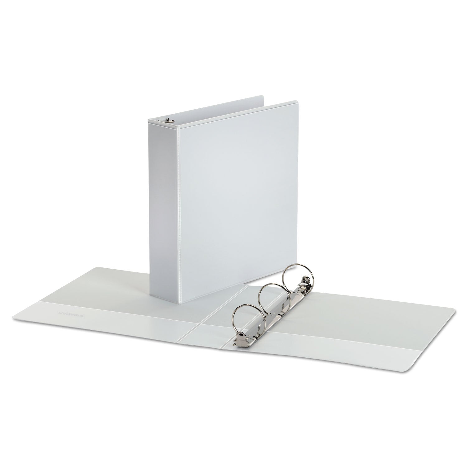 Universal® Economy Round Ring View Binder, 3 Rings, 2" Capacity, 11 X 8.5, White