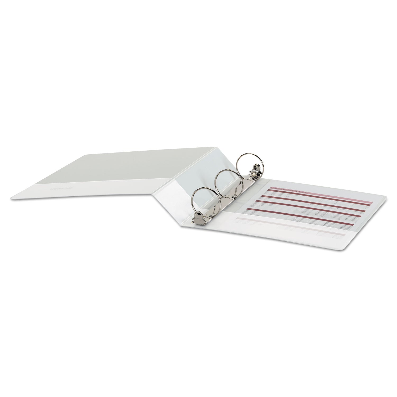 Universal® Economy Round Ring View Binder, 3 Rings, 2" Capacity, 11 X 8.5, White