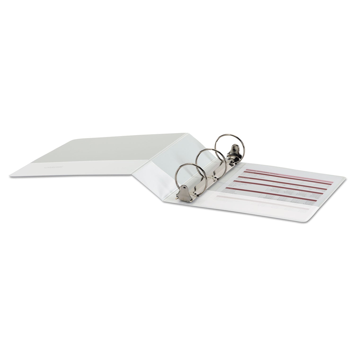 Universal® Economy Round Ring View Binder, 3 Rings, 3" Capacity, 11 X 8.5, White