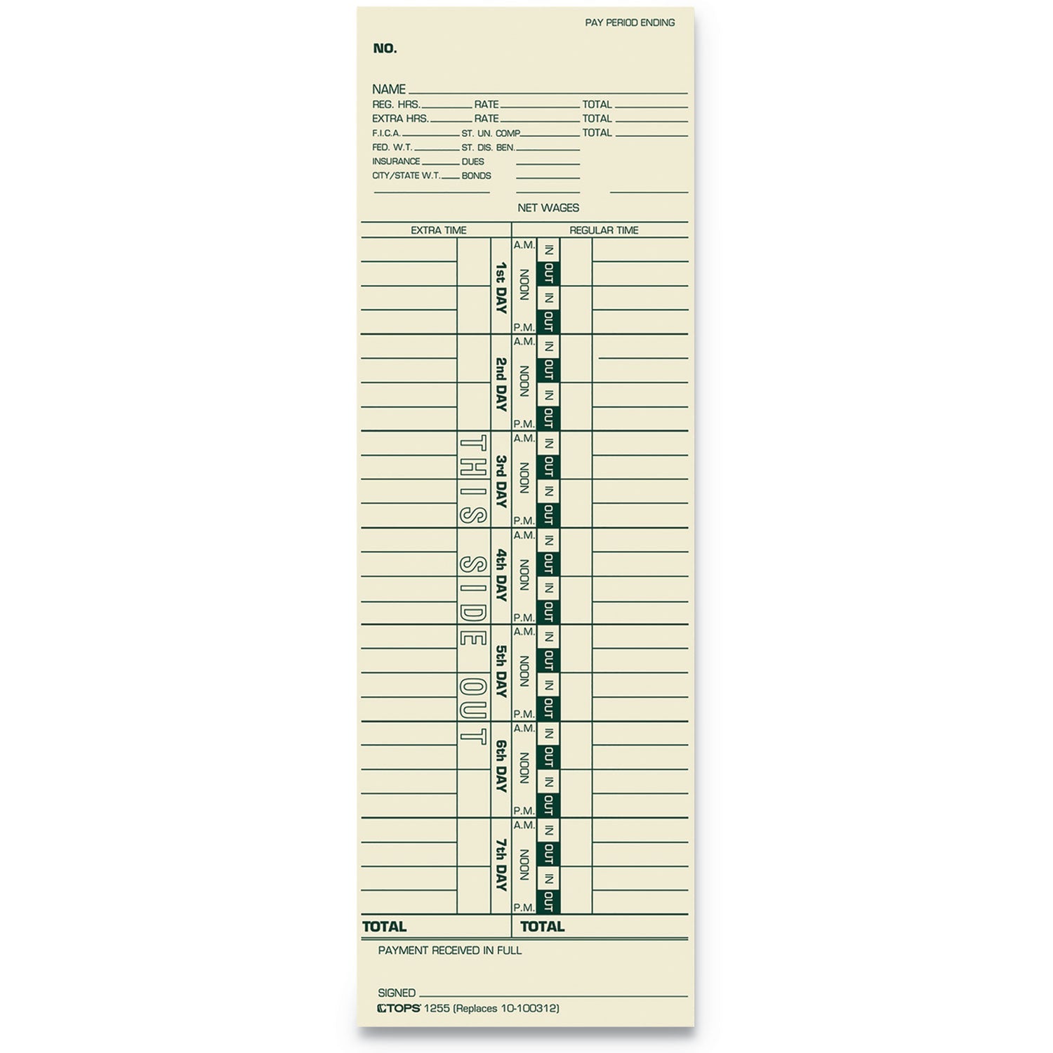 Time Clock Cards | TOPS™ 500/Box