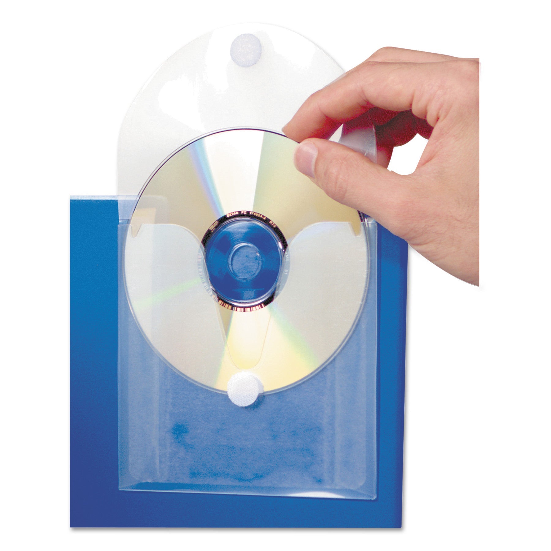 Baumgartens® CD Pocket, 1 Disc Capacity, Clear/White, 5/Pack