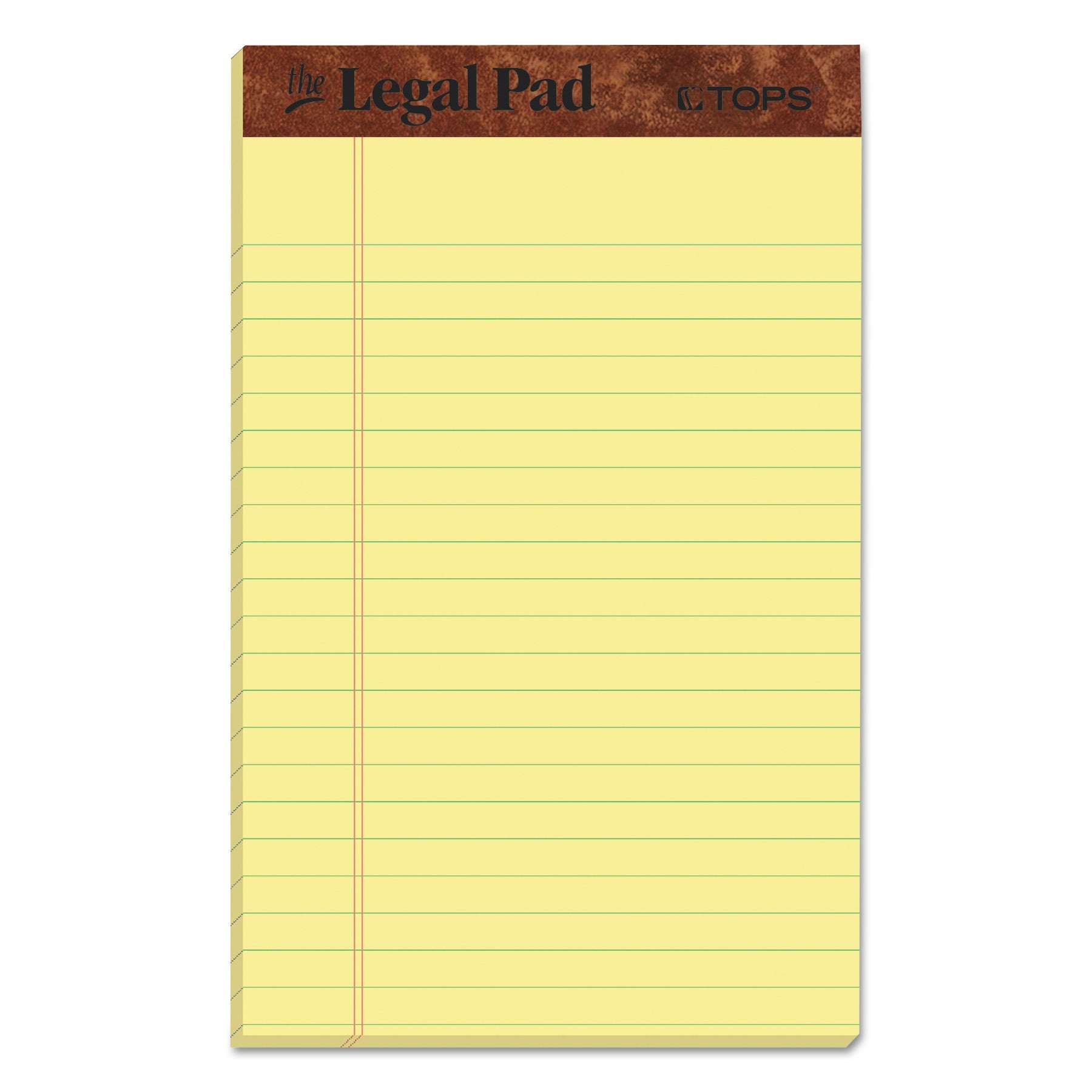 TOPS™ "The Legal Pad" Ruled Perforated Pads, Narrow Rule, 50 Canary-Yellow 5 X 8 Sheets, Dozen