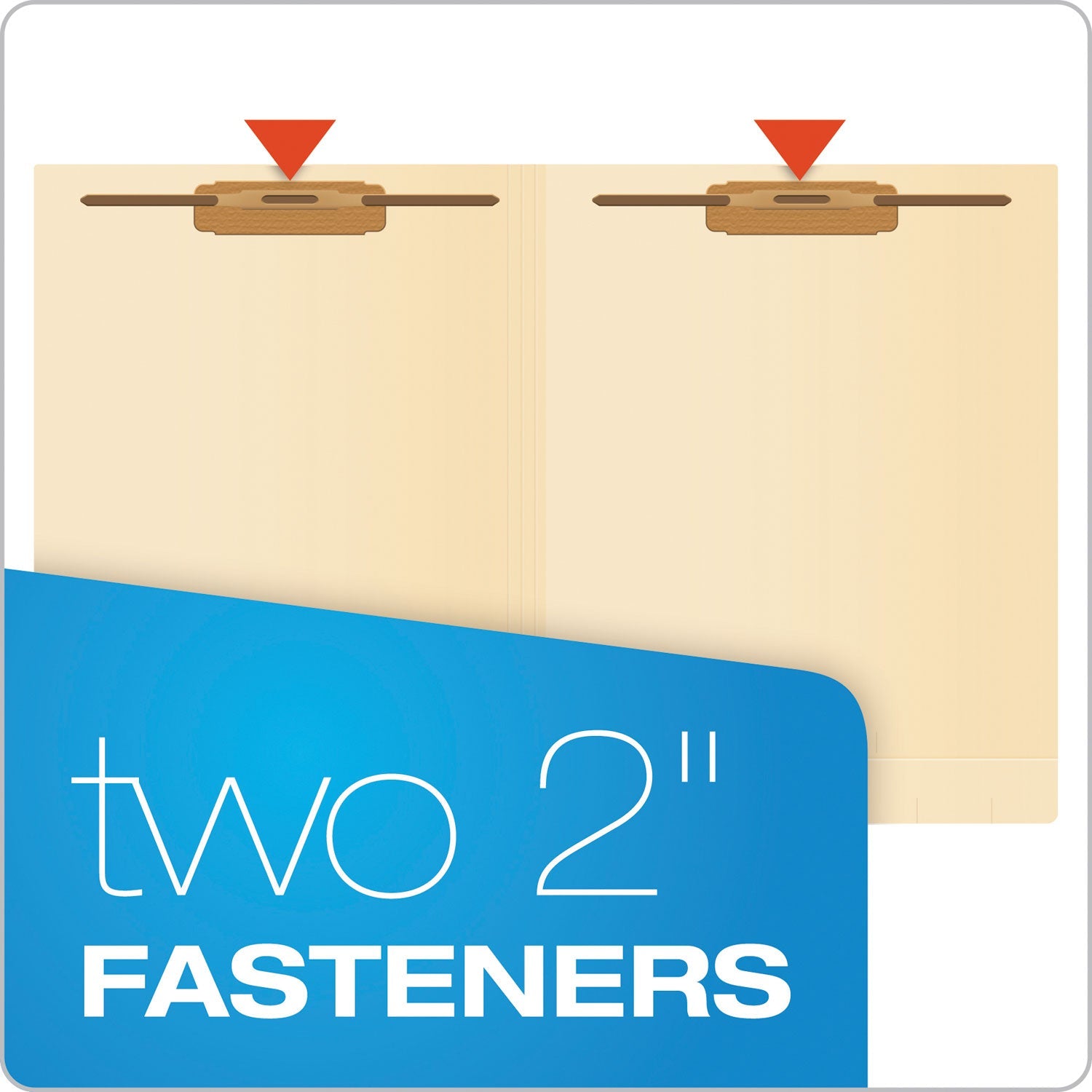 Pendaflex® SmartShield End Tab Fastener Folders, 2 Fasteners, Letter Size, Manila Exterior, 50/Box